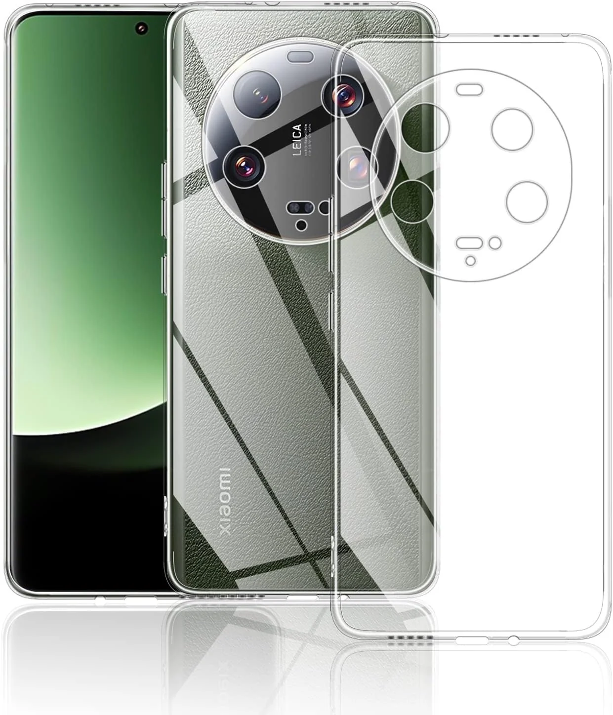 DL3 Mobilak Case Compatible with Xiaomi 13 Ultra Case Crystal Soft TPU Gel Case Flexible Silicone Anti-Scratch Camera Protection TPU Cover - Clear