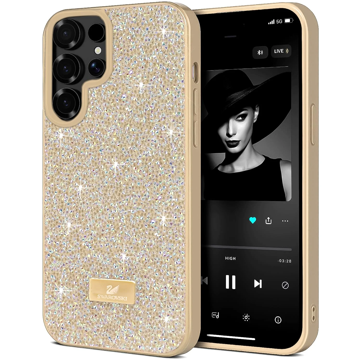 Samsung Galaxy S25 Ultra — DL3 Mobilak Glitter Protective Case for Samsung Galaxy S25 Ultra, Supports wireless charging, Shock-absorbing protection, Scratch-resistant surface