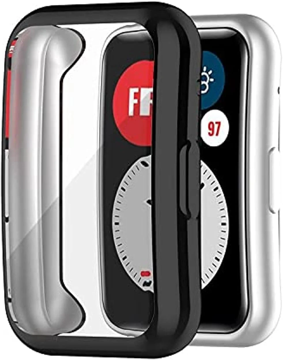 DL3 Mobilak Case Compatible withHuawei Watch Fit Case All-Around Screen Protector Watch Soft TPU Shockproof Cover Slim Guard Thin Bumper Shell Protector - Black