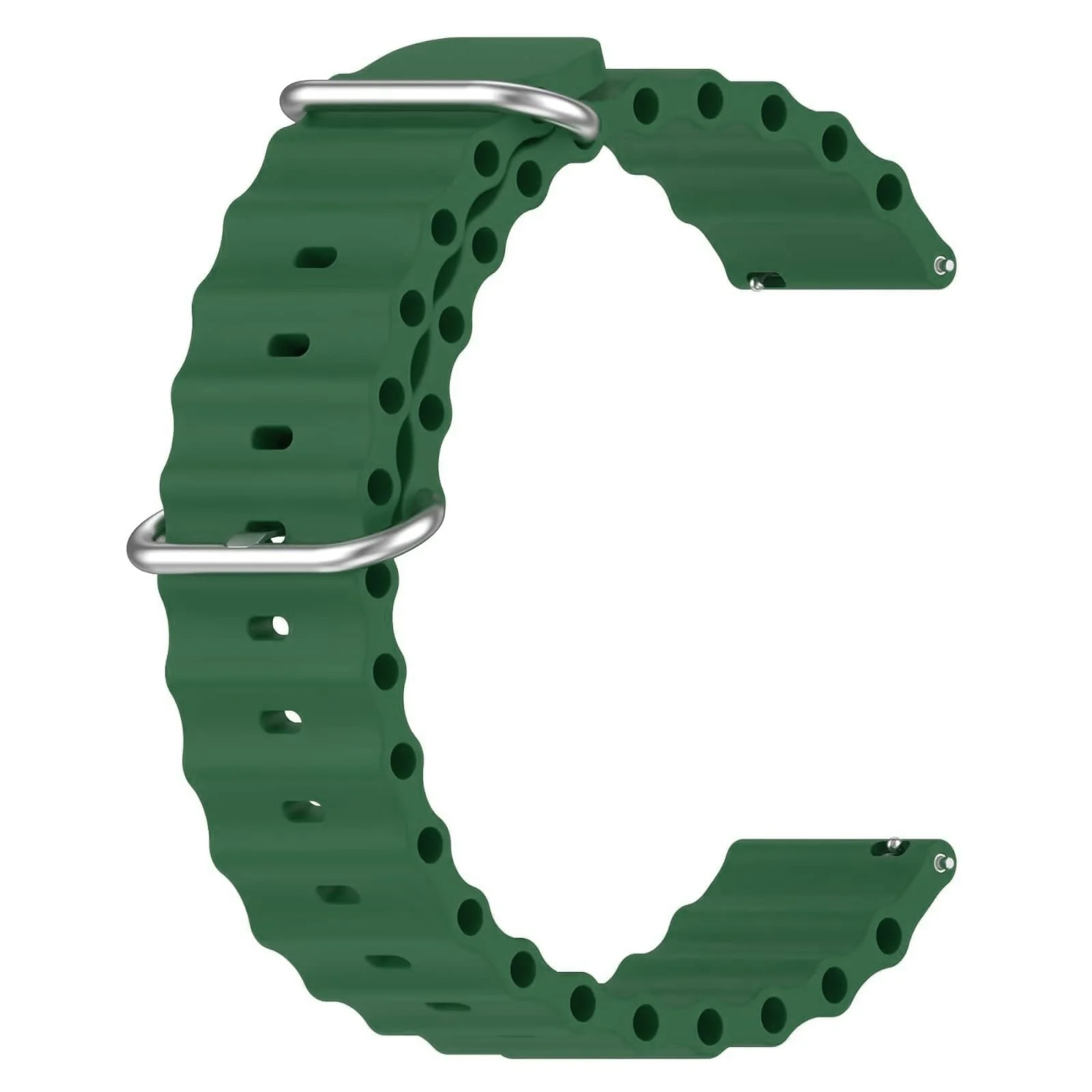 DL3 Mobilak 20mm Ocean Band for Samsung Galaxy Watch 7/6/5/4/FE Band 40mm 44mm/Galaxy Watch 6/4 Classic Bands 47mm 43mm 46mm 42mm/Watch 5 pro 45mm/3 41mm/Active 2, Adjustable Soft Silicone Sport Loop Ocean Strap - Green