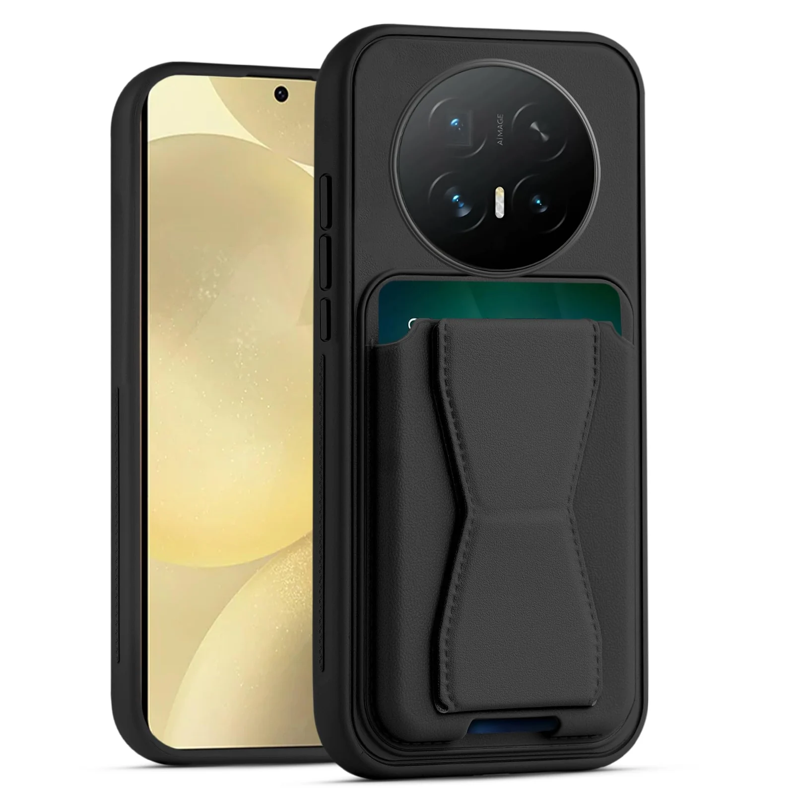Dl3 Mobilak Leather Wallet Case Compatible with Honor Magic 8 Pro, Leather Back Cover With TPU Frame, Shockproof Protective Phone Case with Card Holder Stand - Brown