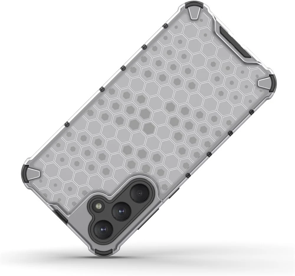 DL3 Mobilak Honeycomb Protective Case for Samsung Galaxy A55, Shock-absorbing protection, Transparent design, Slim, lightweight profile - Black