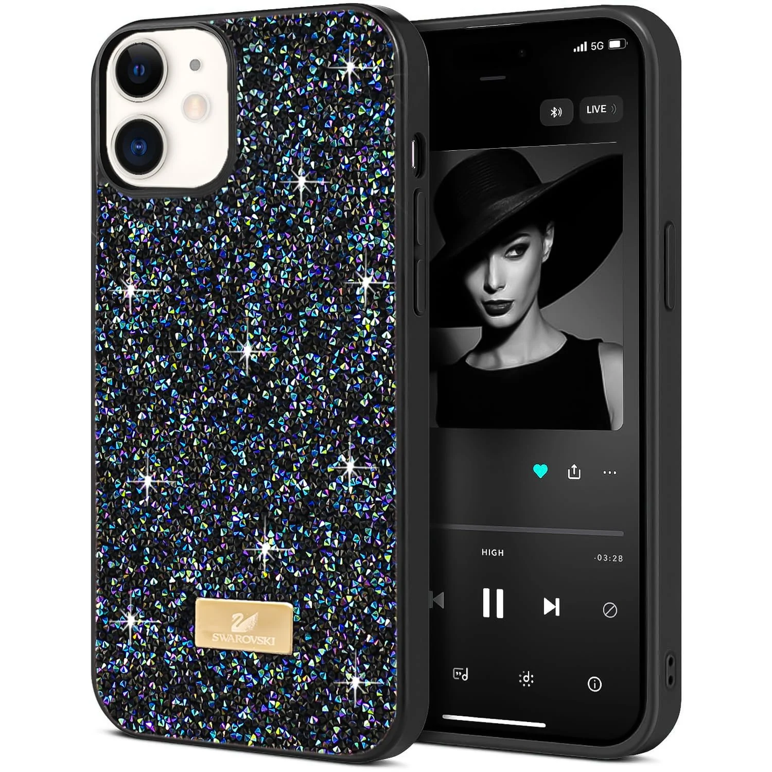 DL3 Mobilak Glitter Protective Case for iPhone 11 (6.1-Inch), Supports wireless charging, Shock-absorbing protection, Scratch-resistant surface