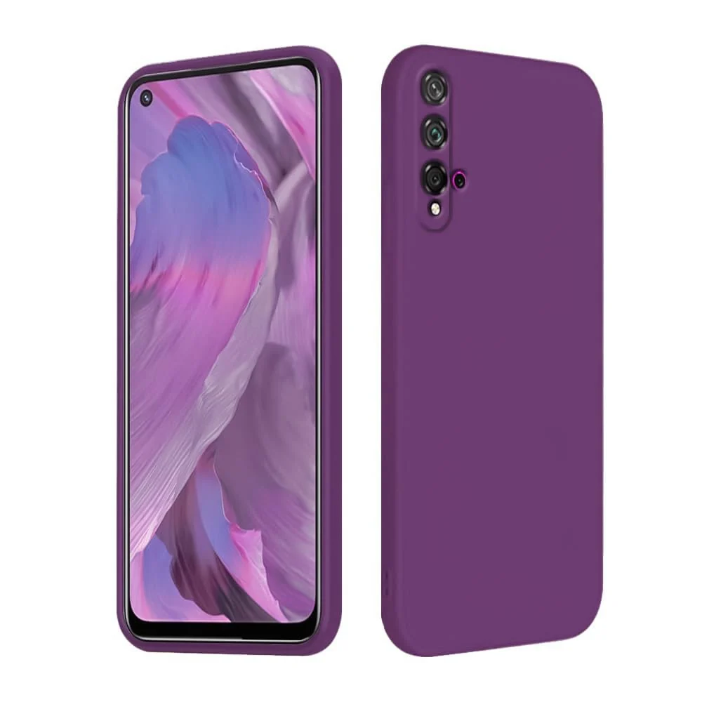 DL3 Mobilak Liquid Silicone Protective Case for Huawei nova 5T with Microfiber Lining and Shockproof Design - Violet