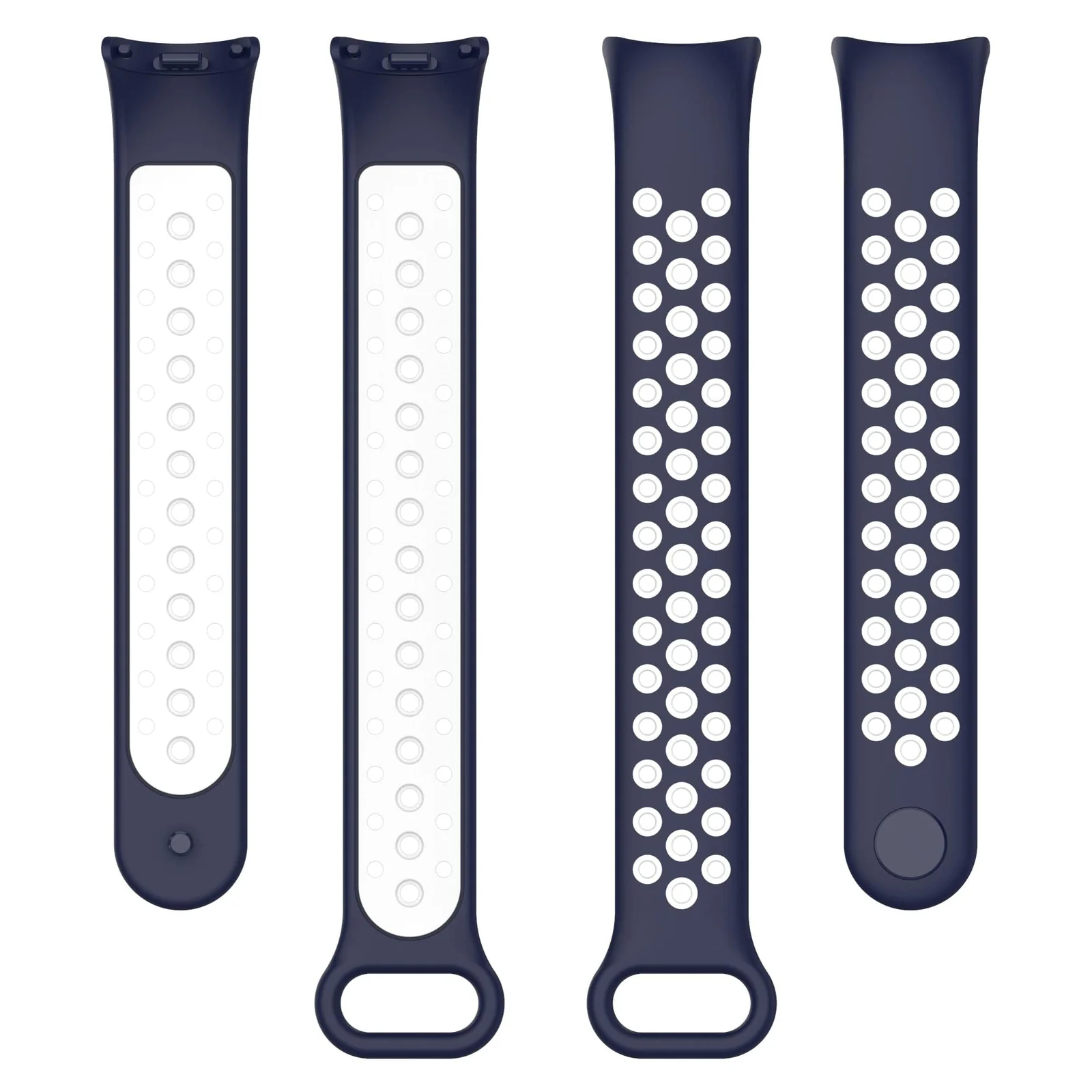 DL3 Mobilak Strap for Xiaomi Mi Band 9 / Mi Band 8, Breathable Sport Silicone Watch Band Strap, Replacement Bracelet Wristband Wrist Strap for Xiaomi Smart Band 9/Xiaomi Smart Band 8 Watch Accessories - Blue White