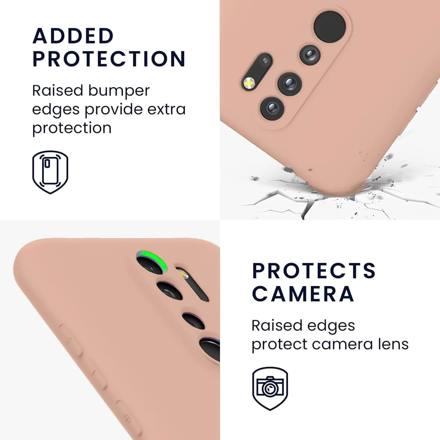 DL3 Mobilak Liquid Silicone Case for Xiaomi Redmi Note 8 Pro, Not compatible with MagSafe, Supports wireless charging, Camera protection - Light Orange
