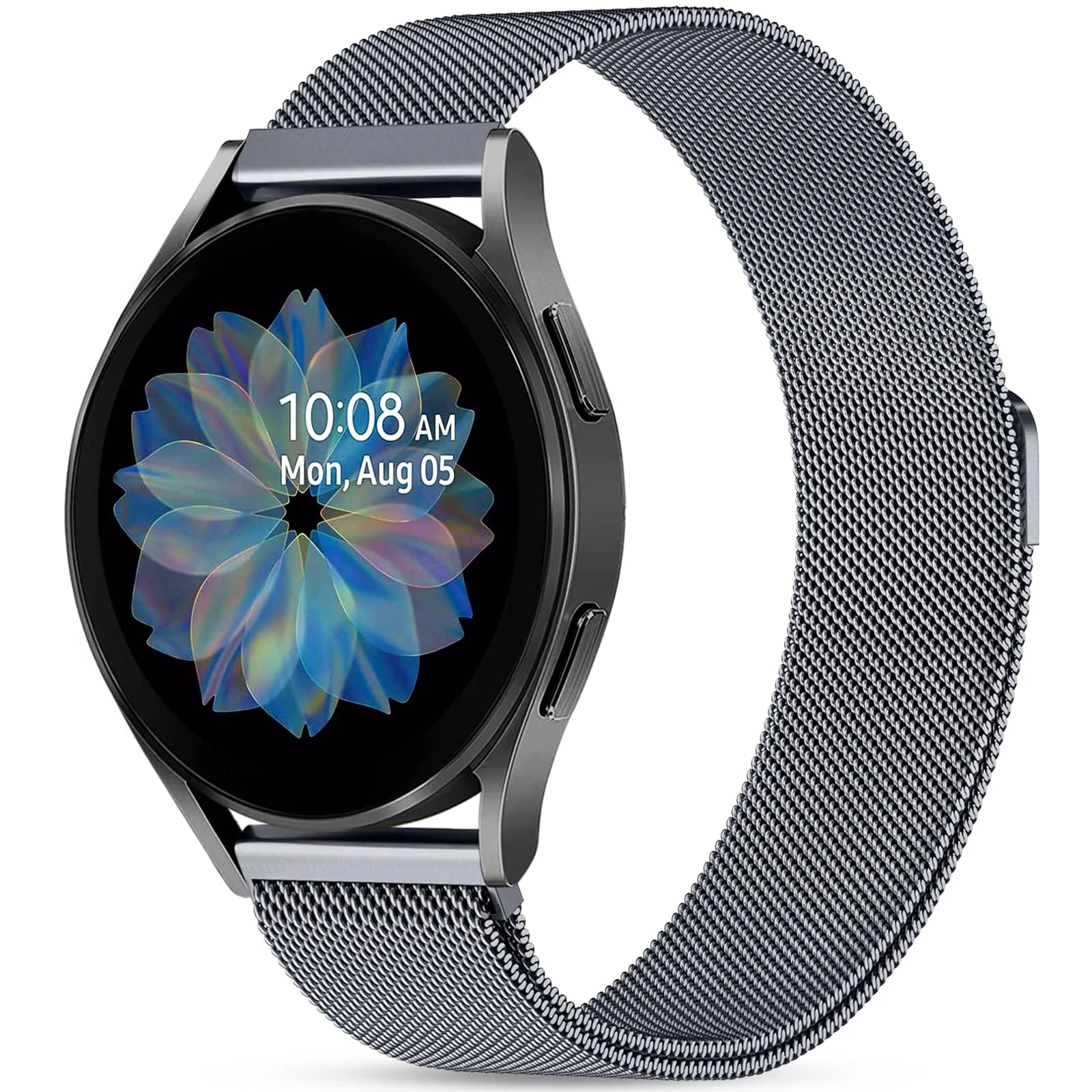 DL3 Mobilak Band stainless steel Magnetic 20MM Strap For Samsung Gear Sport/Watch 7/6/5/4/5 Pro 45mm/S2 classic/active 2 40mm 44mm/Amazfi GTS 2/2e/GTS 3/3 Pro/GTS 4/GTS 2 Mini/3 Mini/4 Mini/Bip 3 Pro - Grey