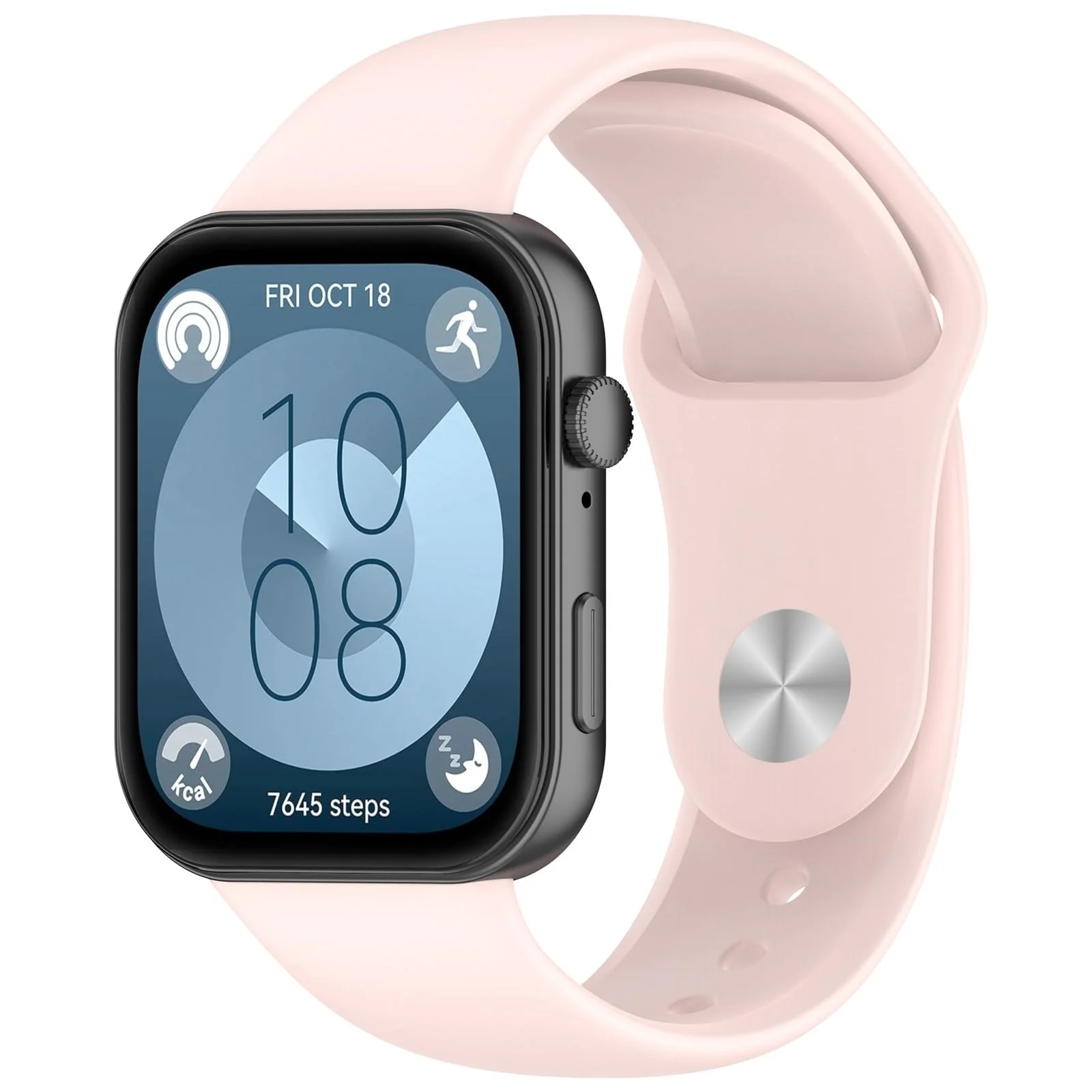 DL3 Mobilak Silicone Strap Compatible with Huawei Watch Fit 3 Strap for Men Women Breathable Soft Replacement Strap Adjustable Waterproof Sports Straps - Pink