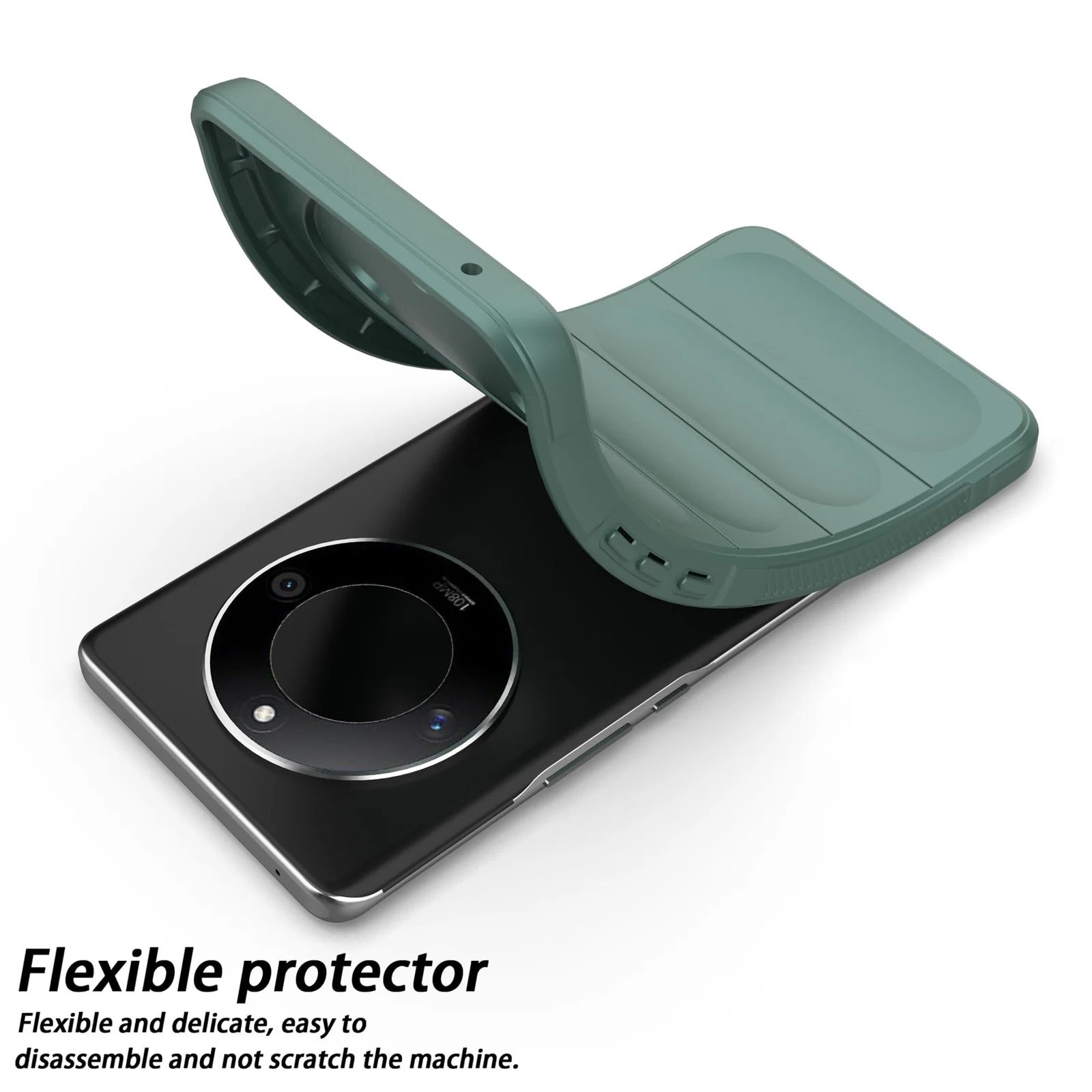 DL3 Mobilak Soft Silicone Protective Case for Honor X9b / Honor Magic 6 Lite 5G / Honor X50 with Camera Protection and Shockproof Design - Green