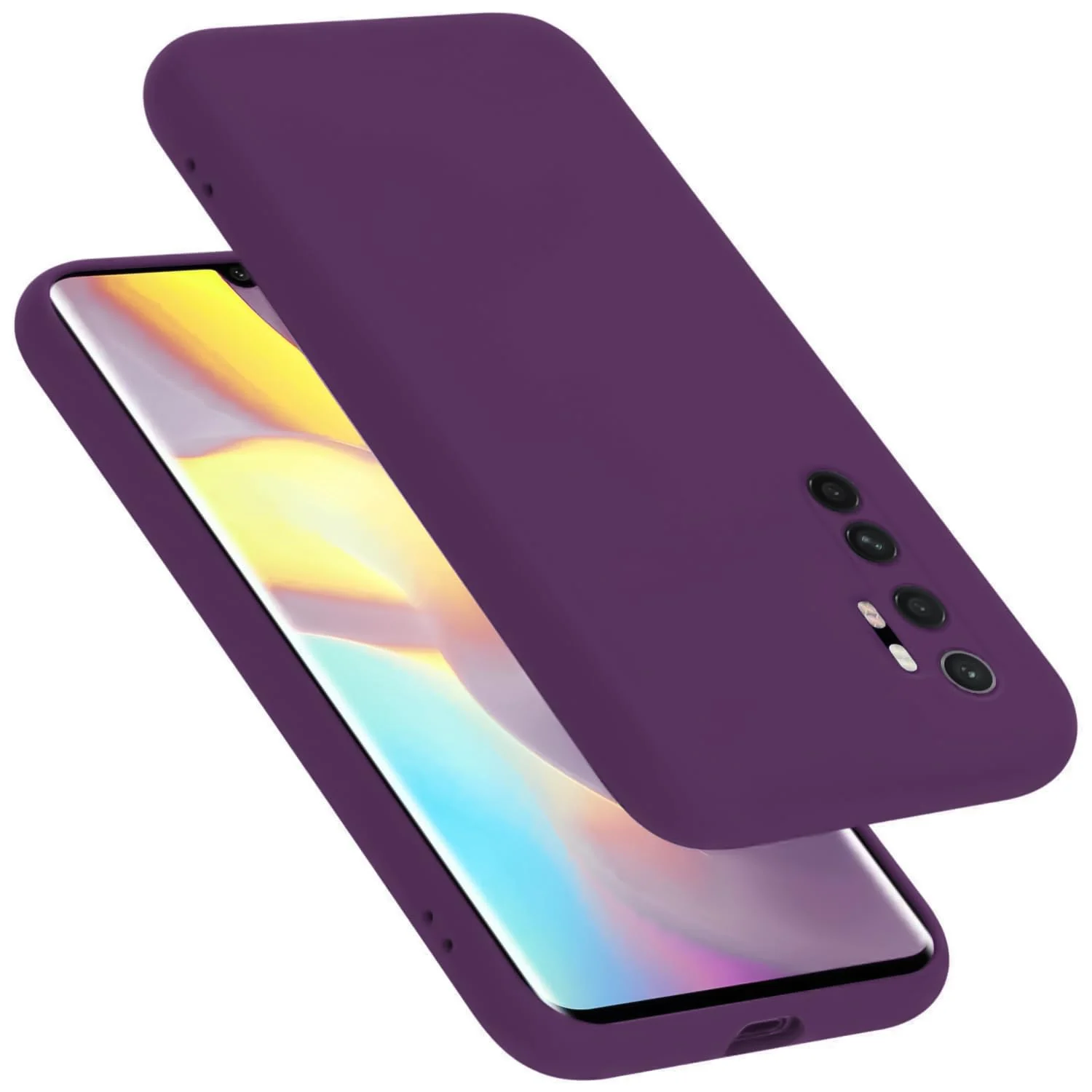 DL3 Mobilak Xiaomi Mi Note 10 Lite Case, Soft Flexible Silicone Gel Rubber Bumper Cover, Full Body Shockproof Protective Phone Case - Violet