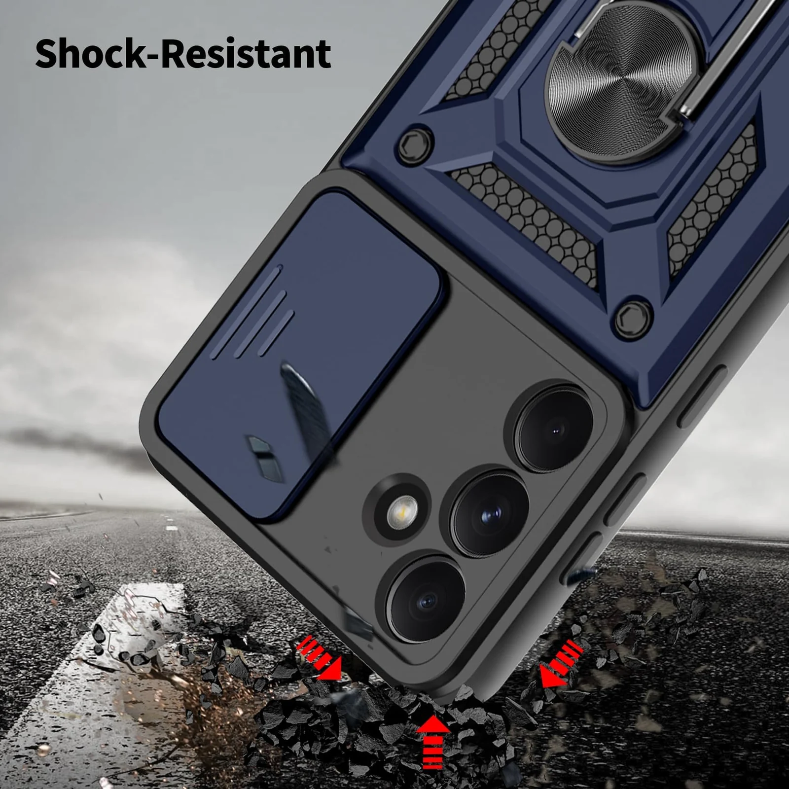 DL3 Mobilak Magnetic Car-Mount Case for Samsung Galaxy A55 with Camera Protection and Built-In Kickstand - Blue