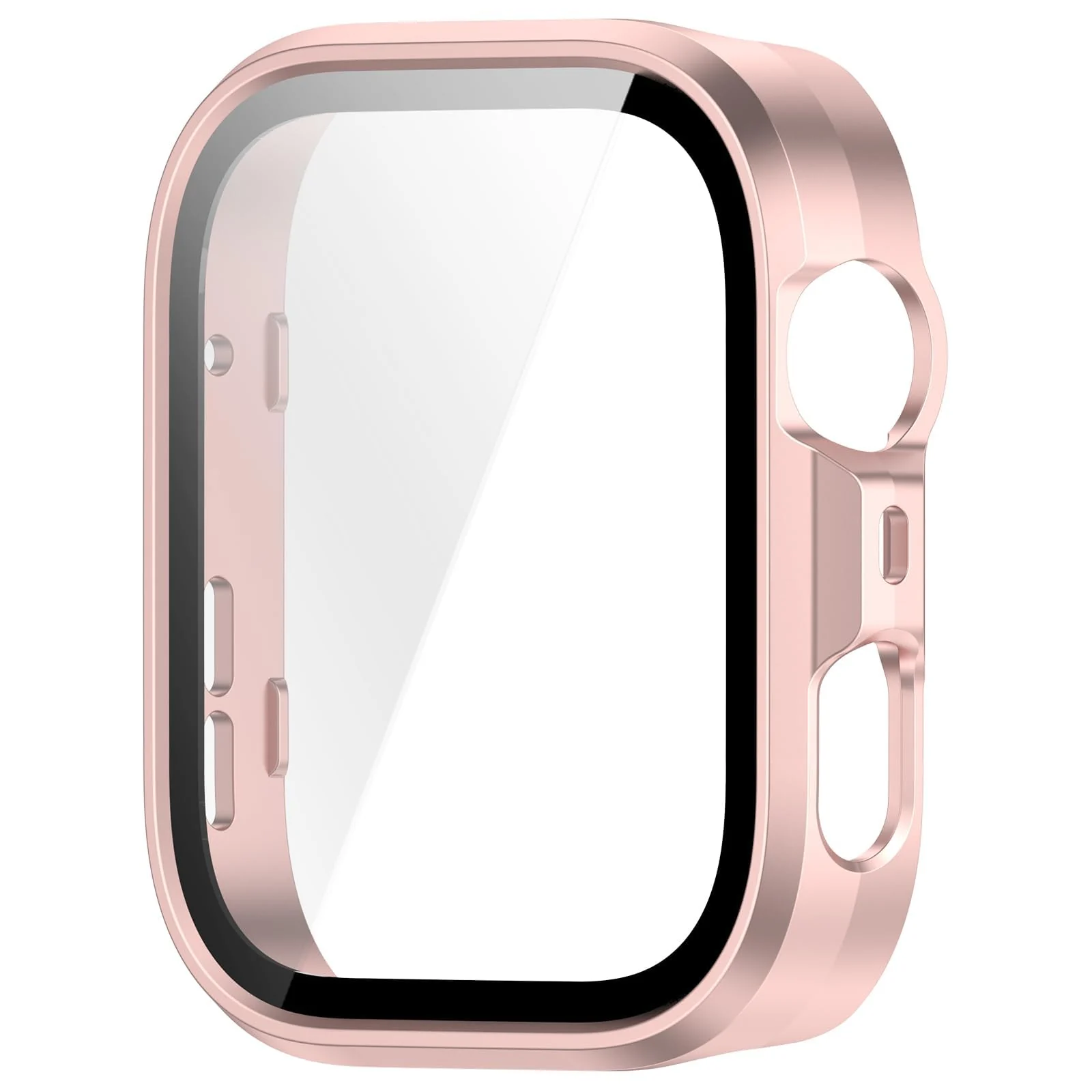 DL3 Mobilak Case Compatible with Huawei Watch Fit 4 Pro, Full Coverage Slim Hard Case Protective Bumper Built-in Tempered Glass Screen Protector Shell for Huawei Watch Fit 4 Pro - Rose Gold