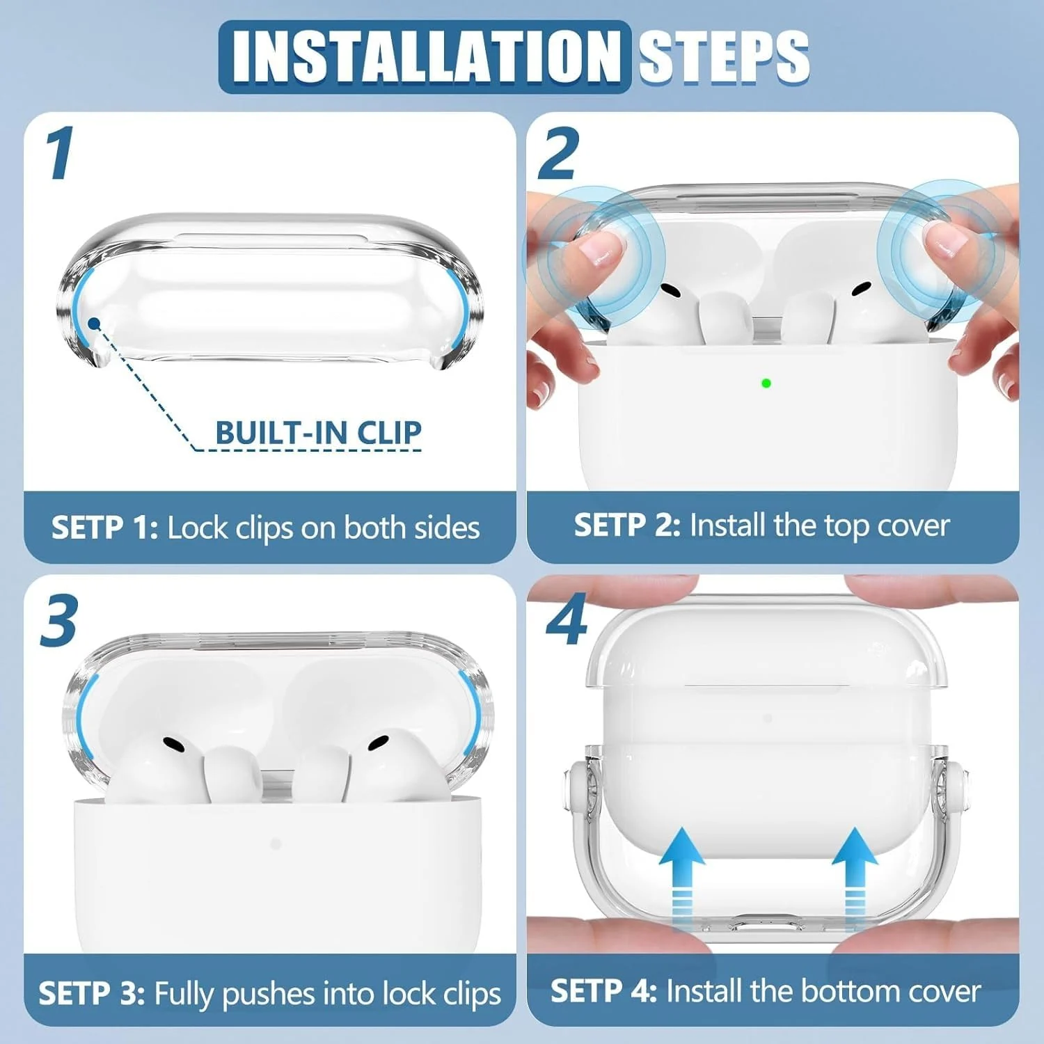 DL3 Mobilak Protective Case for AirPods 3 [With Closure Lid] [Front LED Visible] [With Wrist Strap] Skin Case Compatible with Airpod 3rd Generation 2021 - Clear White