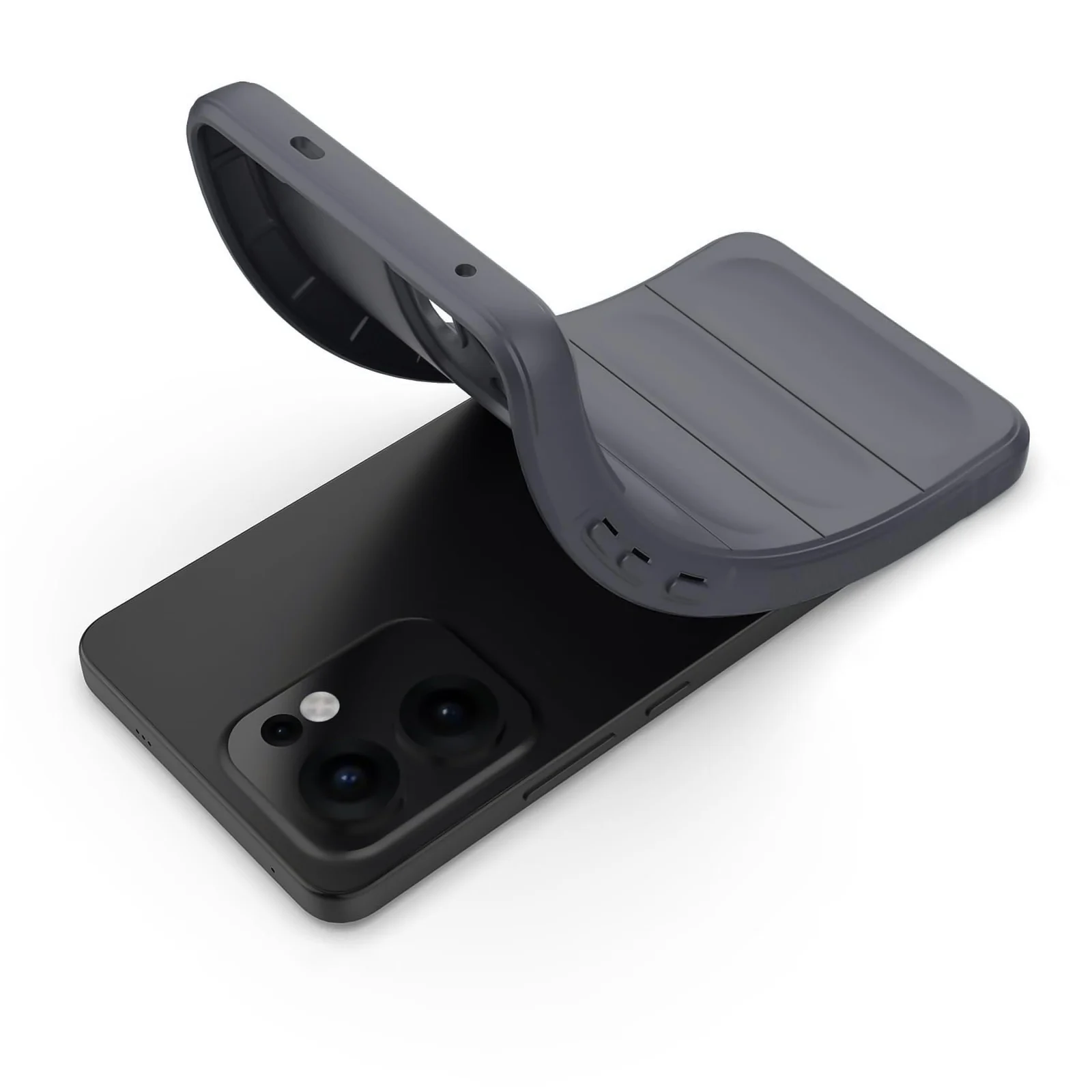 DL3 Mobilak Flexible Silicone and TPU Protective Case with Camera Protection for OPPO Reno 13F - Dark Gray