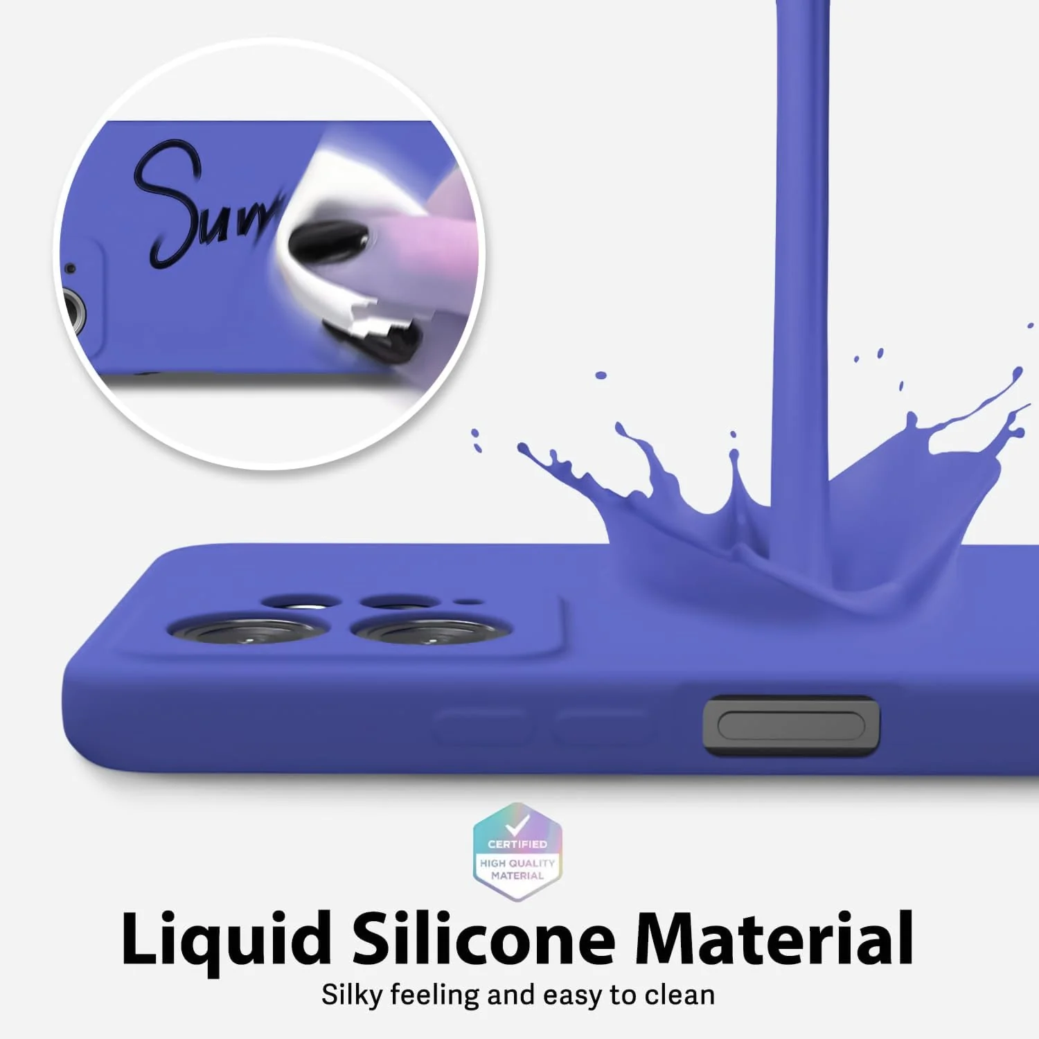 DL3 Mobilak Liquid Silicone Protective Case with Soft Microfiber Lining with Full Camera Protection for OPPO Reno 8 4G / Reno 7 4G / F21 Pro 4G / F21S Pro 4G - Light Blue