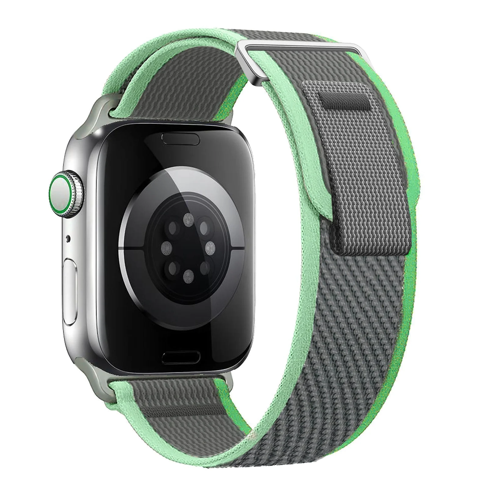 DL3 Mobilak Trail/Alpine Loop Nylon Band Compatible with Apple Watch Ultra 2/Ultra Band 49mm 45mm 44mm 42mm, Adjustable with Metal C-Hook Strap for iWatch Ultra Series 9/8/7/6/5/4/3/2/1/SE2/SE - Grey Green
