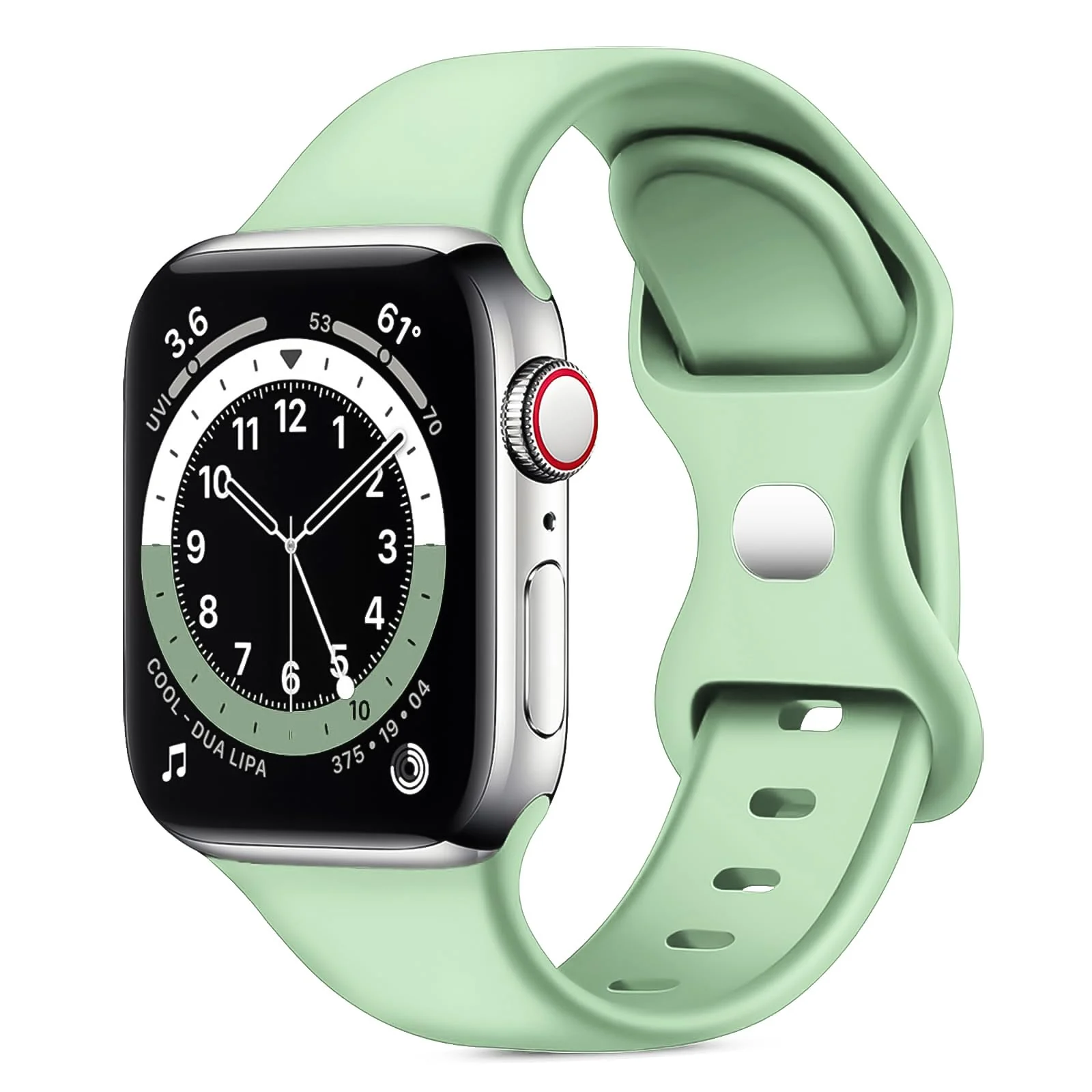 42MM/44MM/45MM/49MM — DL3 Mobilak Bands Compatible with Apple Watch Ultra 49mm 45mm 44mm 42mm 41mm 40mm 38mm, Replacement Soft Silicone Strap for iWatch Ultra 2 Series 9/8/7/6/5/4/3/2/1 (A. Mint, 42MM/44MM/45MM/49MM)