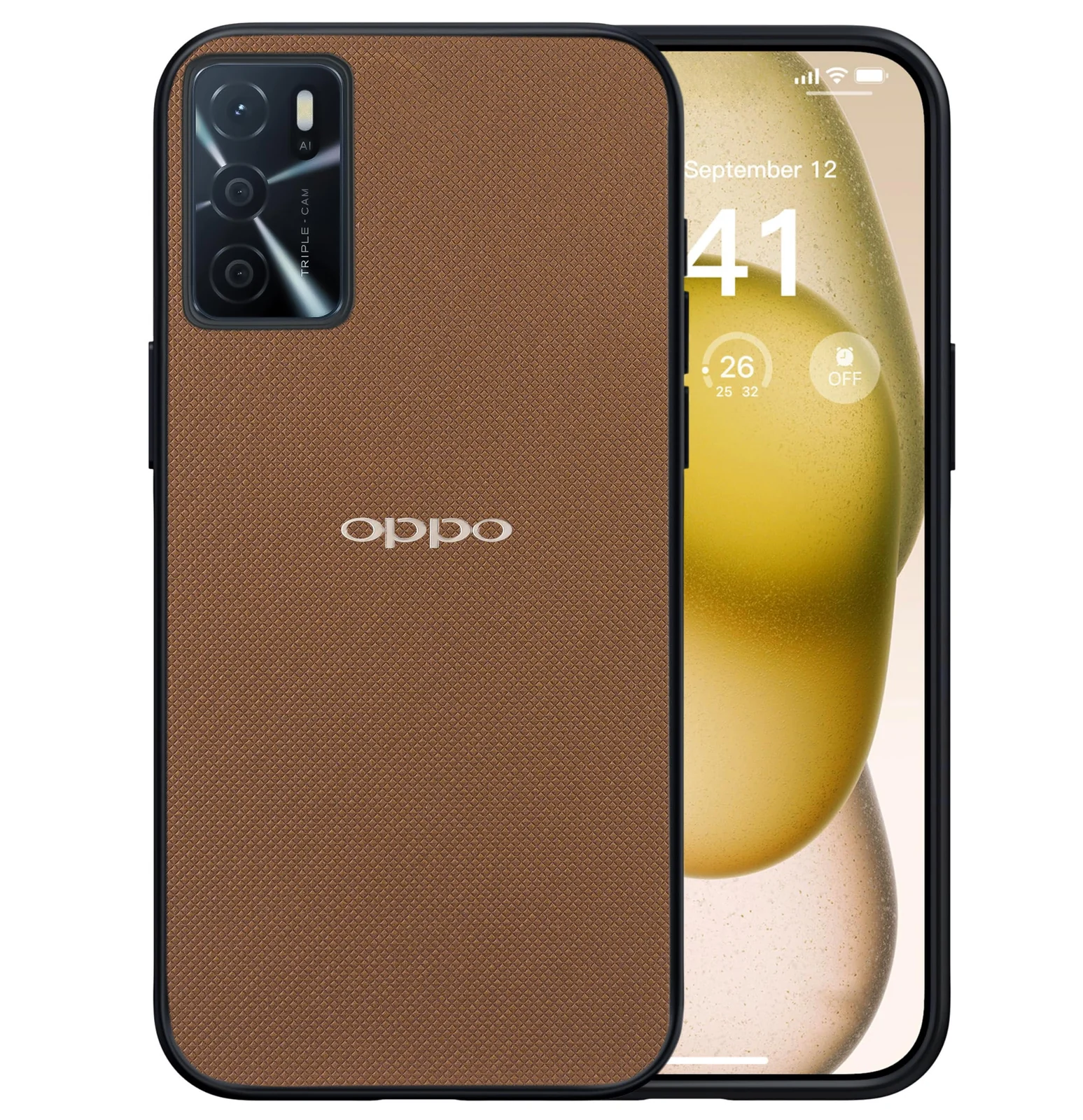 Dl3 Mobilak Compatible with Oppo A16 / Oppo A16s / Oppo A54s Case Dual Layer Heavy Duty Cell Phone Protective Cover Shockproof Rugged with Non-Slip Textured - Black