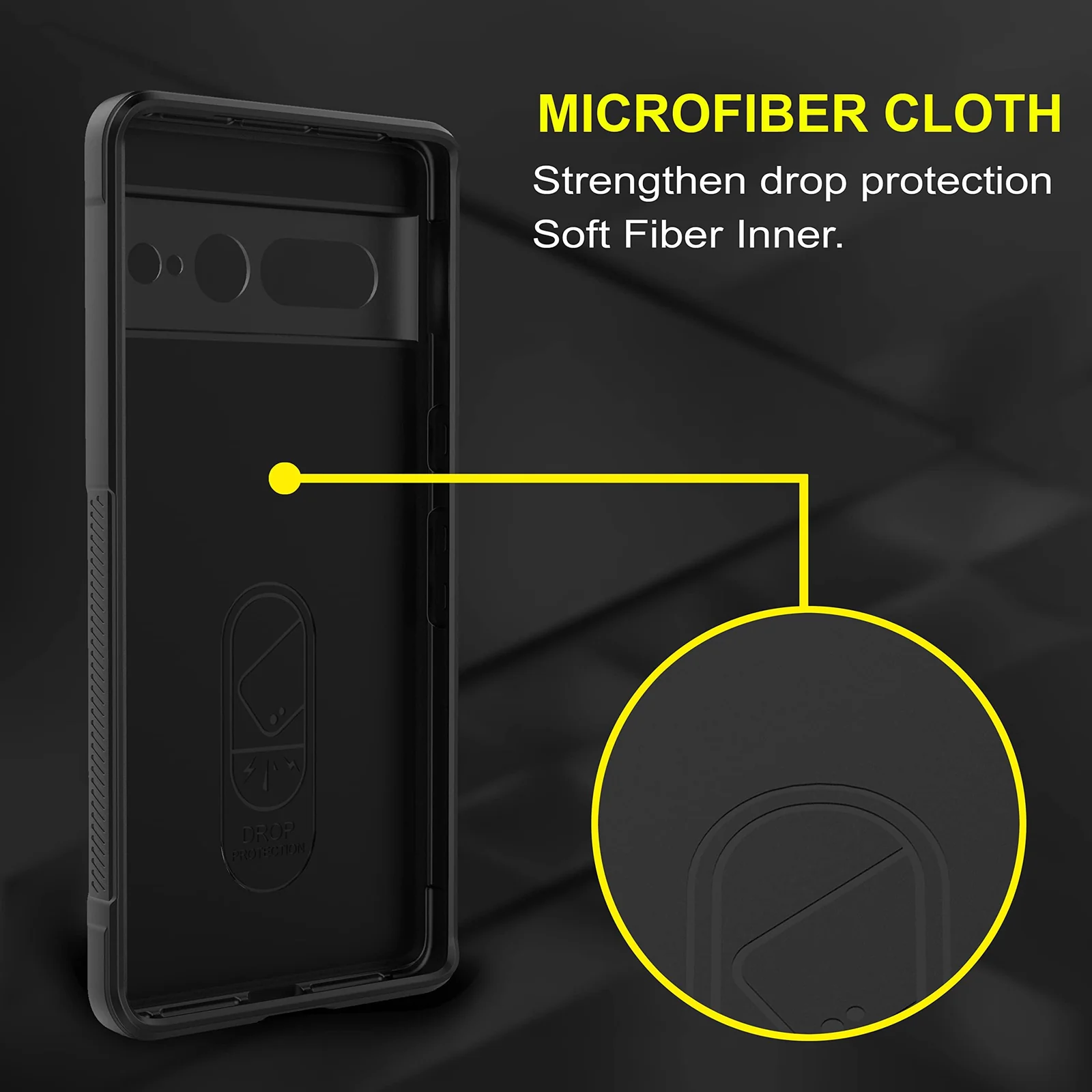 DL3 Mobilak Silicone Case for Google Pixel 7 Pro Heavy Duty Protective [Slim Fit] Shockproof Soft Flexible Protective Design Shock-Absorption TPU Cover With Camera Protection - Black