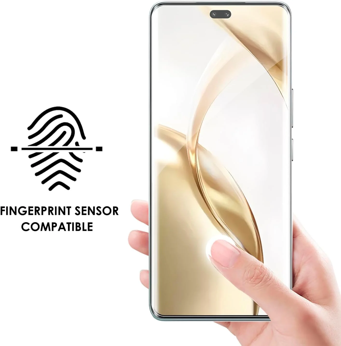DL3 Mobilak Screen Protector Honor 200 Pro 5G [Liquid UV Tempered Glass] Screen adhesive [Sensitive Touch][Fingerprint Sensor Compatible] HD - Clear