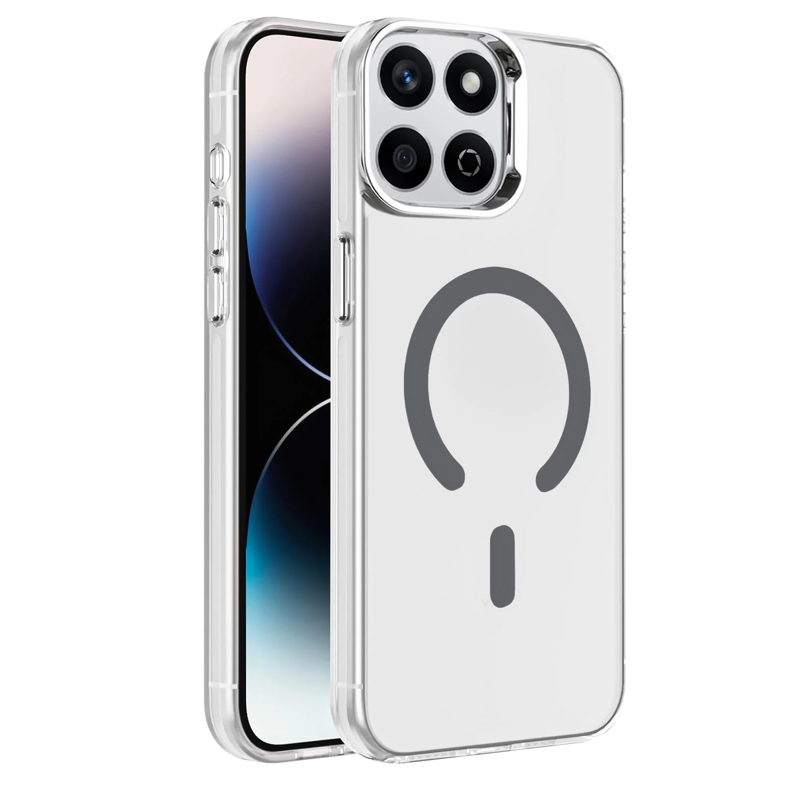 DL3 Mobilak Case for Honor X7D Crystal Clear [Not Compatible with MagSafe] Soft TPU Gel Case Flexible Silicone Anti-Scratch Transparent TPU Cover - Gray