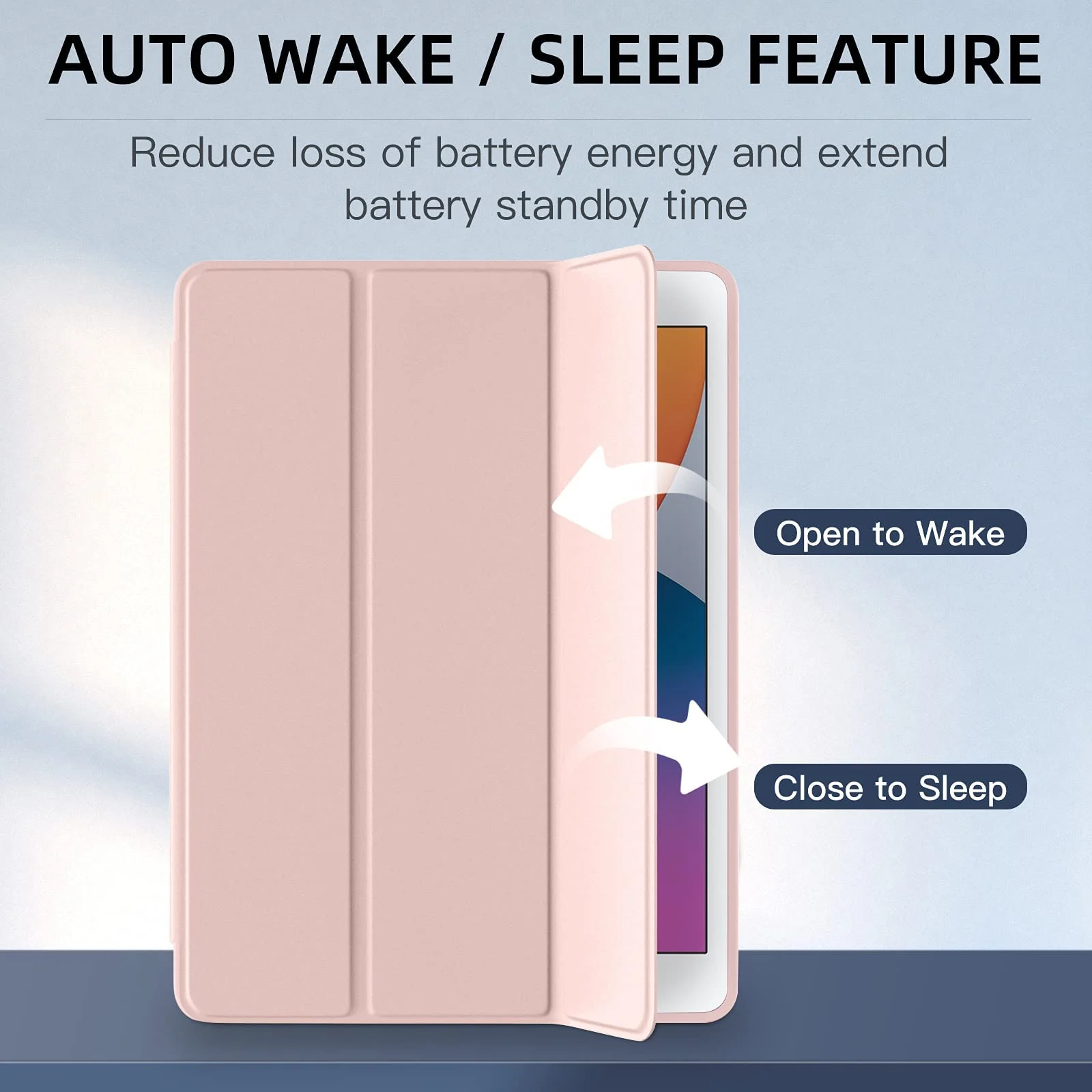 DL3 Mobilak Smart Case Compatible with iPad Pro 12.9 Inch Case 2022/2021/2020 (6th/5th/4th Gen) Case Flip Cover Leather Case Soft TPU Back And Trifold Stand With Auto SleeP - Pink Sand