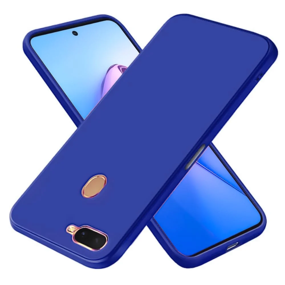 Dl3 Mobilak Compatible with OPPO F9 / F9 Pro / A5S / A12 / A7 Case, Liquid Silicone Case, Full Body Camera Protective Cover, Shockproof, Slim Phone Case, Soft Microfiber Lining - Black