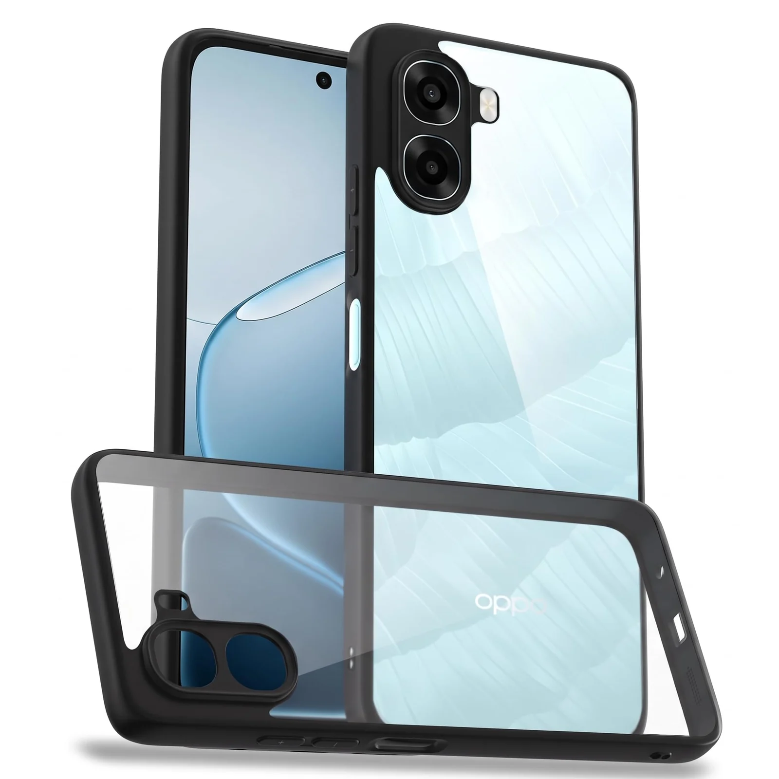 DL3 MOBILAK Clear Three-Layer Protective Phone Case for OPPO A6X - Black