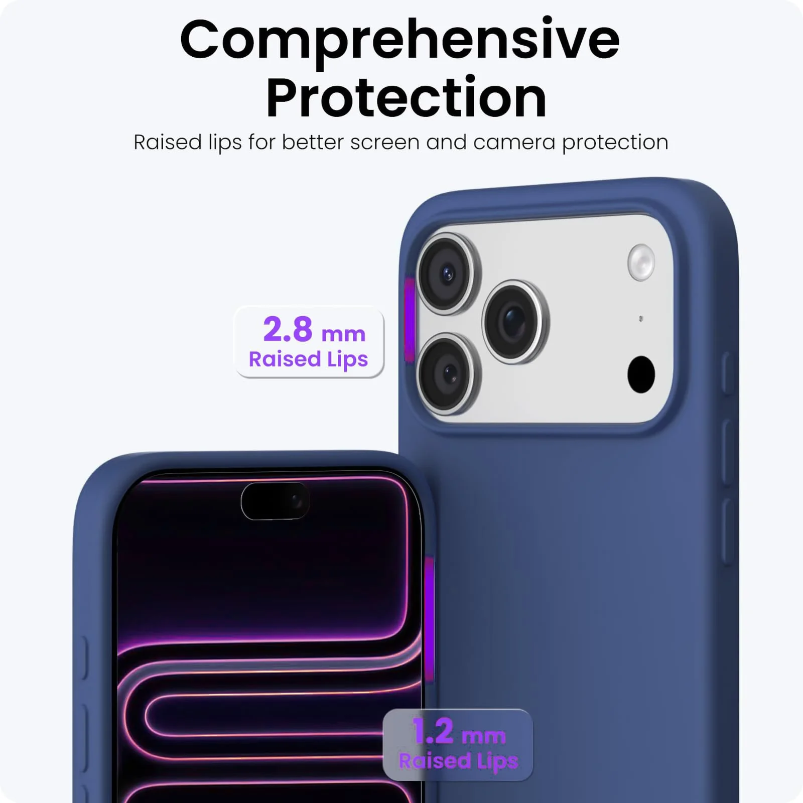 DL3 Mobilak Liquid Silicone Case for iPhone 17 Pro Max 6.9-Inch, Supports wireless charging, Shock-absorbing protection, Scratch-resistant surface - Blue 2