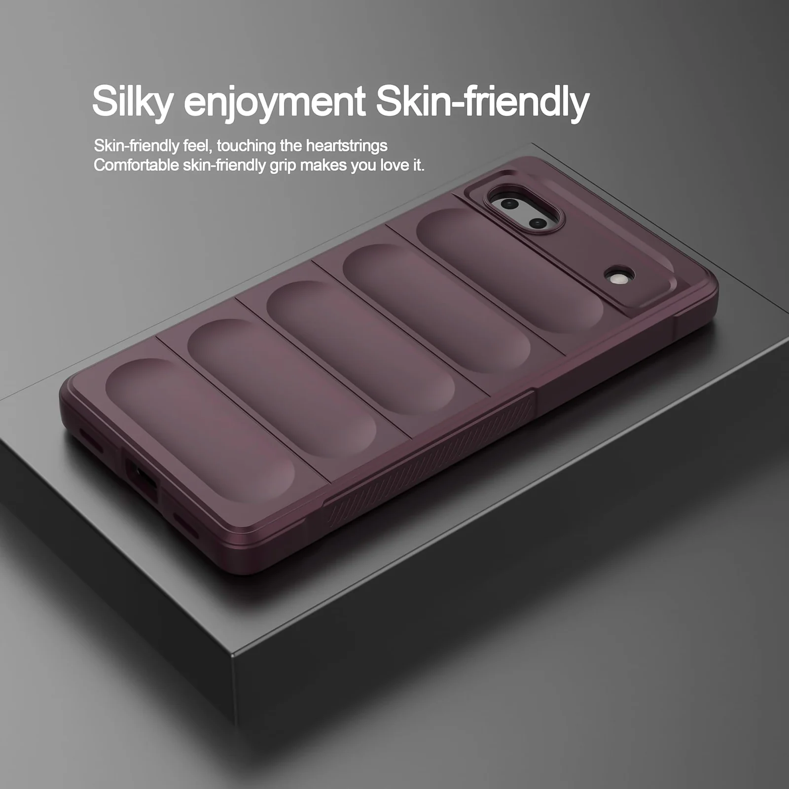 DL3 Mobilak Soft Silicone Protective Case for Google Pixel 6A with Camera Protection and Shockproof Design - Wine Red