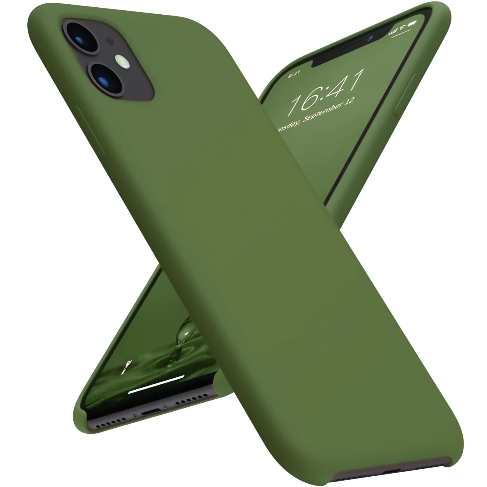 DL3 Mobilak Liquid Silicone Protective Case for iPhone 11 (6.1 Inch) with Camera Protection and Microfiber Lining - A Clover
