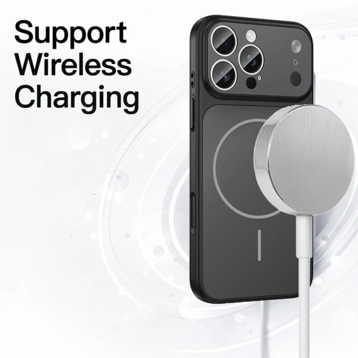 DL3 Mobilak PC Protective Case for iPhone 13 Pro, Compatible with MagSafe accessories, Supports wireless charging, Camera protection - Black