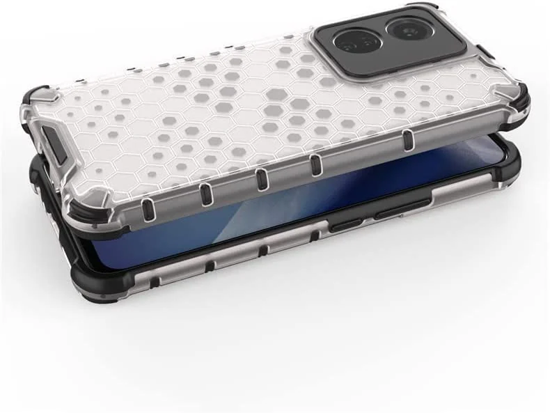 DL3 Mobilak Honeycomb Protective Case for vivo Y02S / vivo Y16 4G, Shock-absorbing protection, Transparent design, Slim, lightweight profile - Clear