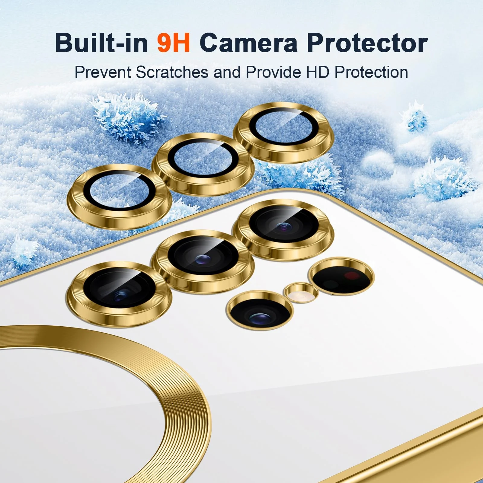 DL3 Mobilak Clear MagSafe-Compatible TPU Case and Camera Lens Protector for Samsung Galaxy S25 Ultra - Gold