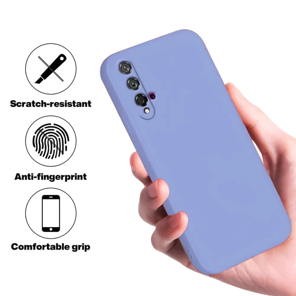 DL3 Mobilak Liquid Silicone Case for Huawei nova 5T, Shock-absorbing protection, Scratch-resistant surface, Soft microfiber lining - Baby Blue