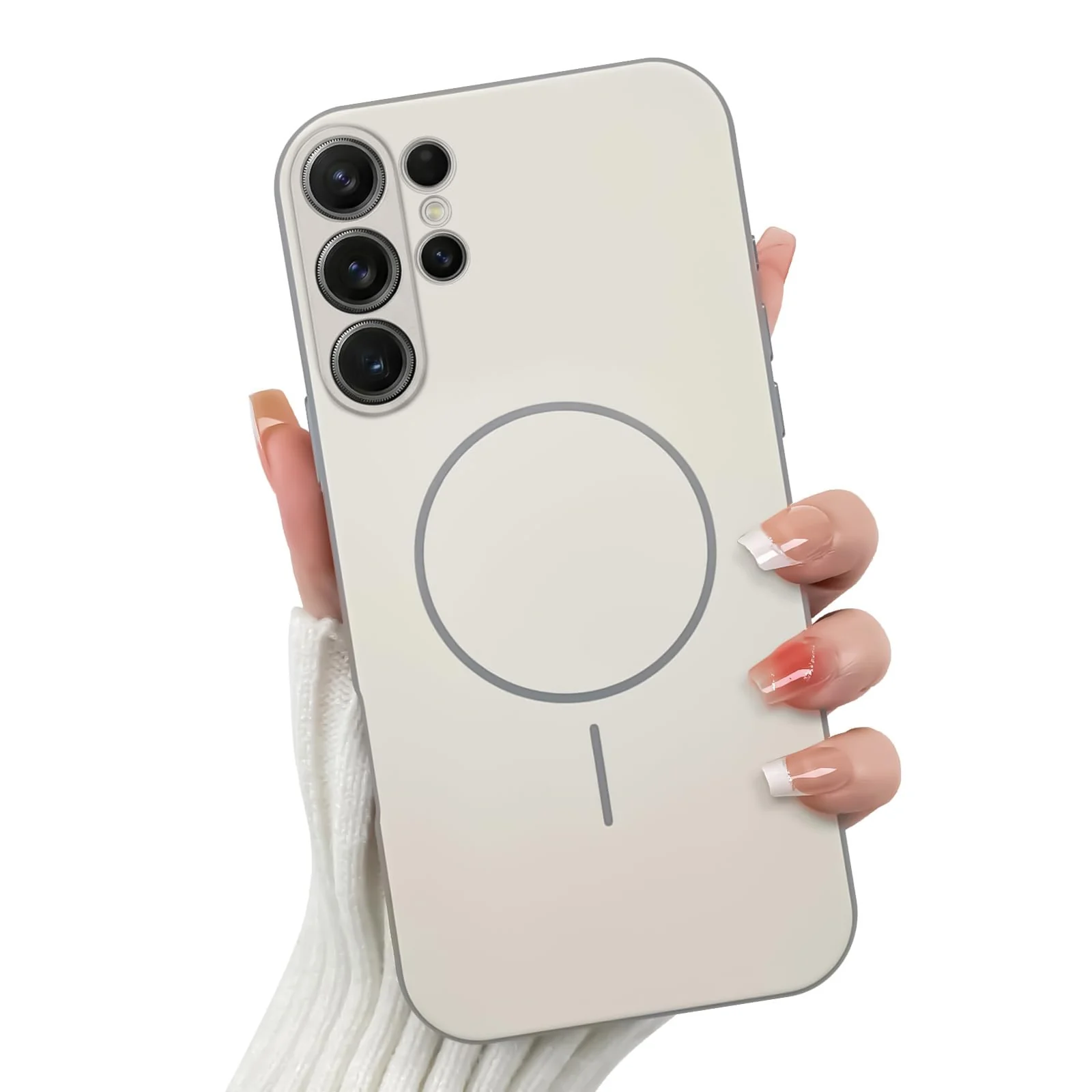 DL3 Mobilak Case For Samsung Galaxy S26 Ultra 5G Slim Design [Not Compatible with MagSafe] Soft Silicone Case Flexible TPU Anti-Scratch Protective Cover with Full Camera Protection - Off-White