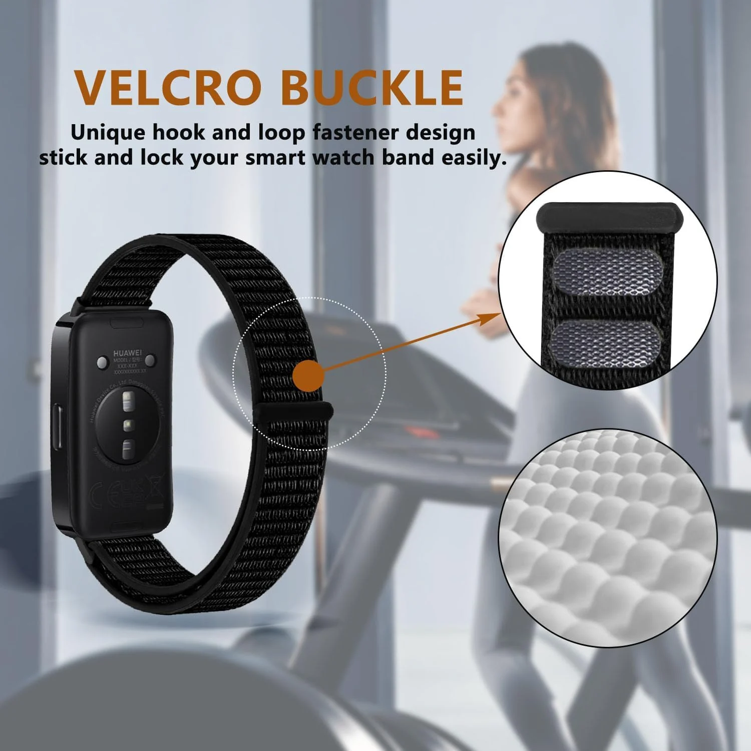 DL3 Mobilak Nylon Strap for Huawei Band 9 | Huawei Band 8 Watch Band, Men and Women Breathable Elastic Bracelet, Adjustable Straps Replacement Band Sport Watchband - Green