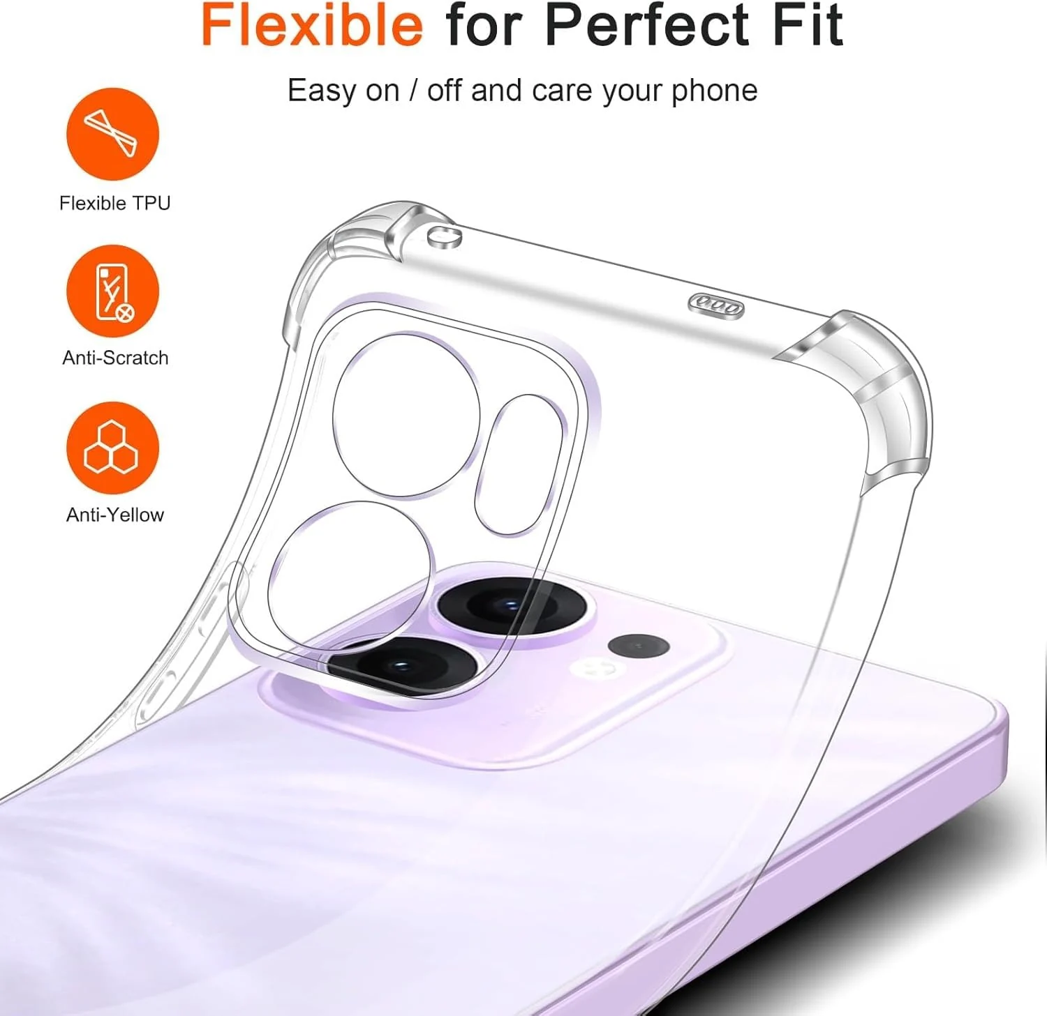 DL3 Mobilak Clear TPU Protective Case for OPPO Reno 13F 5G with Camera Protection and Shockproof Design - Clear