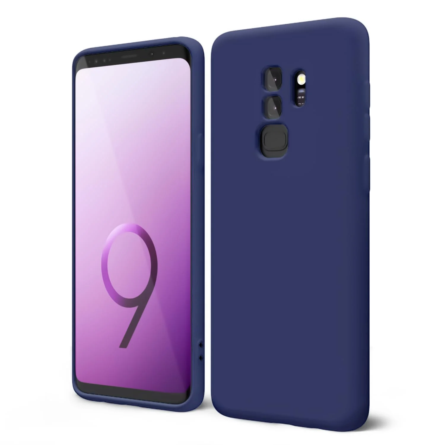 DL3 Mobilak Liquid Silicone Protective Case with Soft Microfiber Lining with Full Camera Protection for Samsung Galaxy S9 Plus - Blue 2