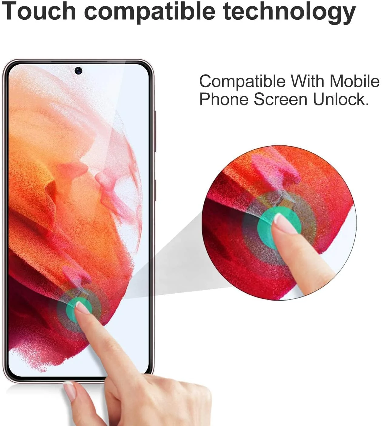 MOBIGON 9H Full-Coverage Tempered Glass Screen Protector for Samsung Galaxy S21 Plus, Clear