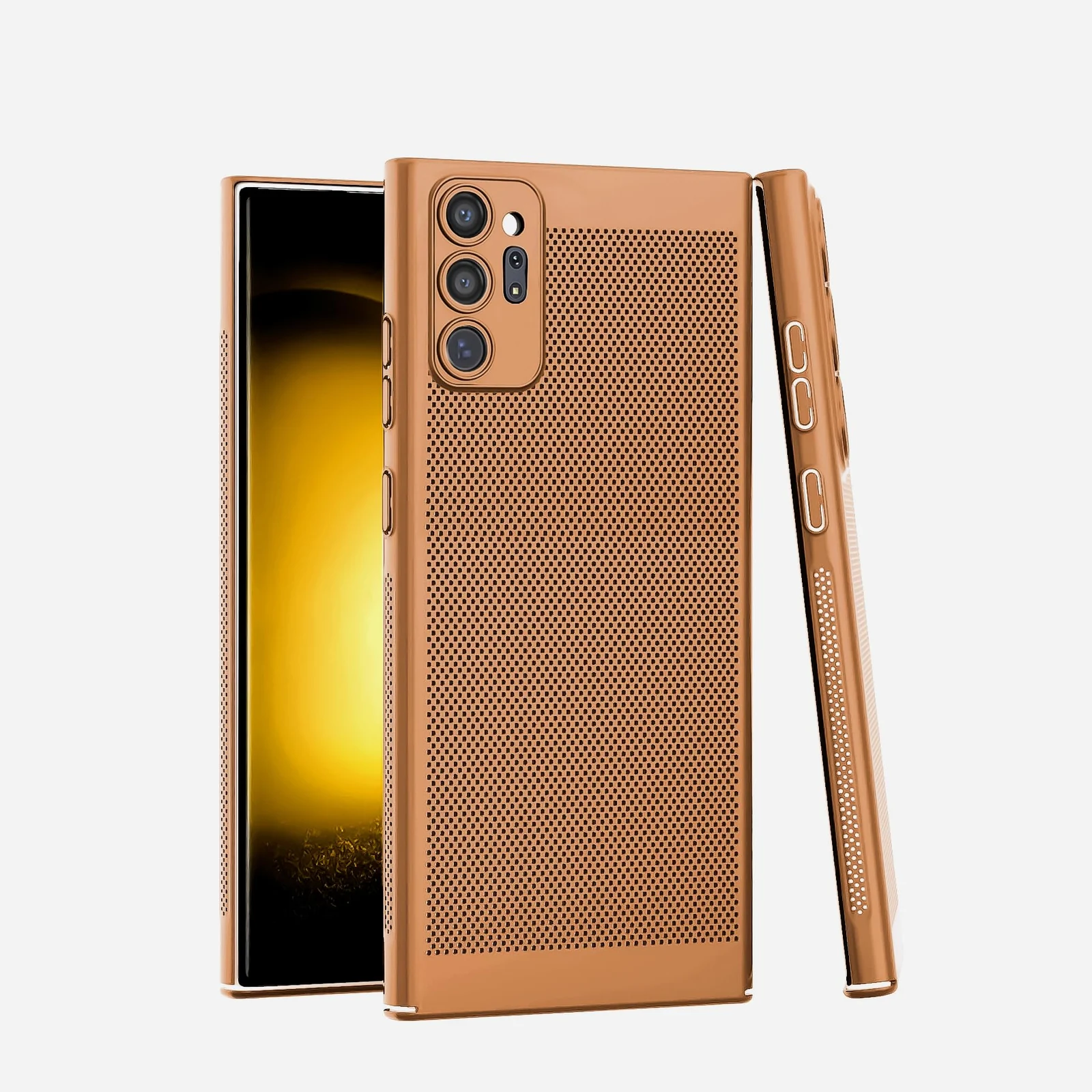 Dl3 Mobilak Case For Samsung Galaxy Note 10+ Plus Heat Dissipation Case with Built-in Camera Lens Protector Slim Fit Breathable Cooling Anti-Fingerprint Hard PC Back Shockproof Cover - Black