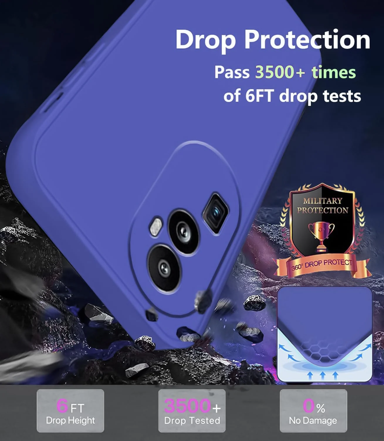 DL3 Mobilak Liquid Silicone Protective Case with Soft Microfiber Lining with Full Camera Protection for OPPO Reno 10 Pro+ Plus 5G - Light Blue