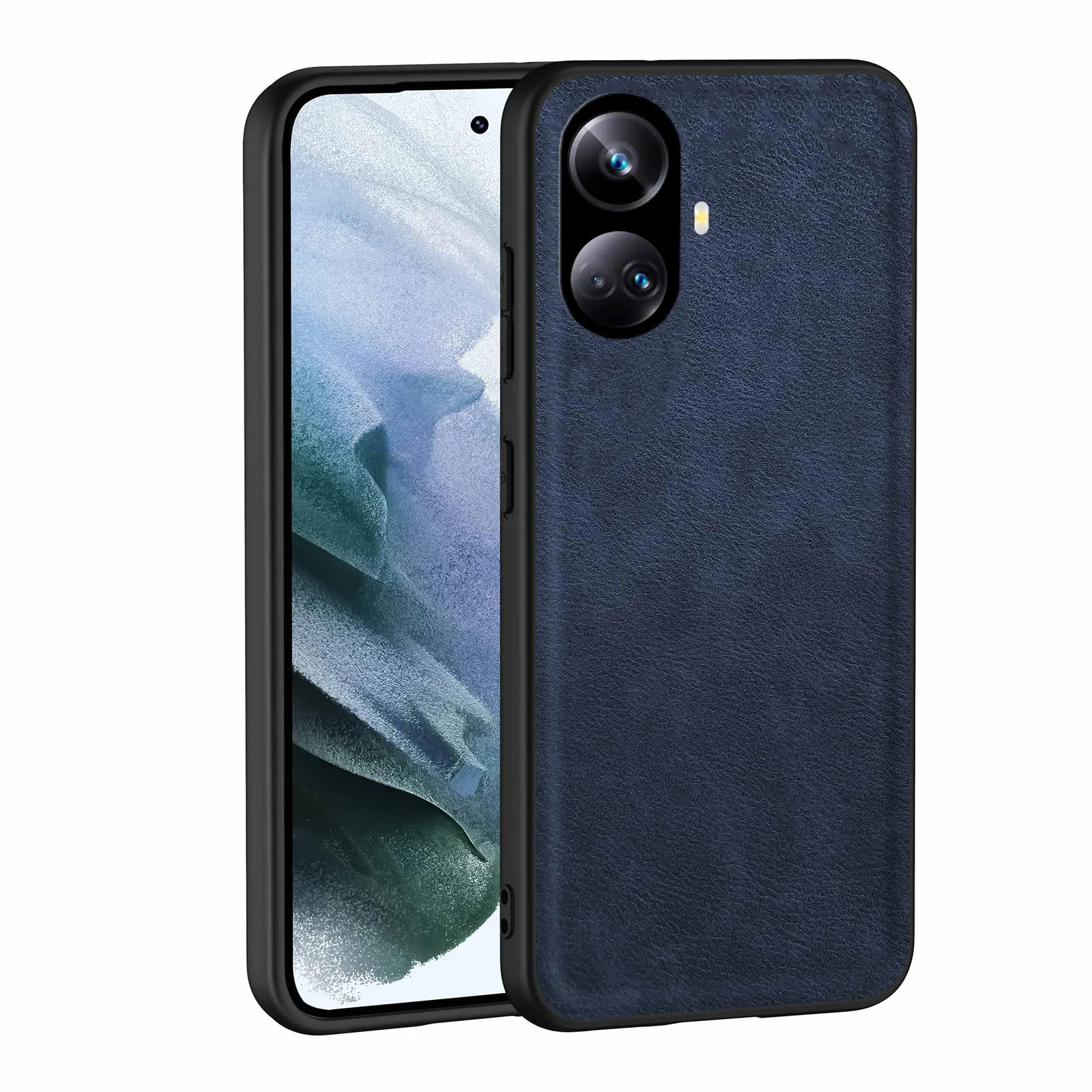 Dl3 Mobilak Case for Realme 10 Pro plus Leather Case,Anti-Drop, Anti-Shock, Non-Slip Texture,Simple Cell Phong Cover (Gray)
