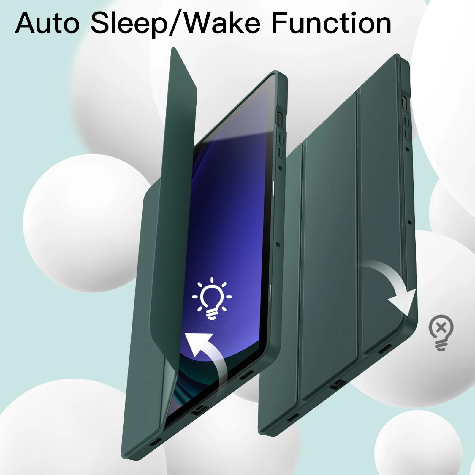 DL3 Mobilak Smart Case For Xiaomi Redmi Pad SE 11 inch Tablet 2023 Cover with Pencil Holder, Soft TPU Smart Stand Back Cover Auto Wake/Sleep - Green