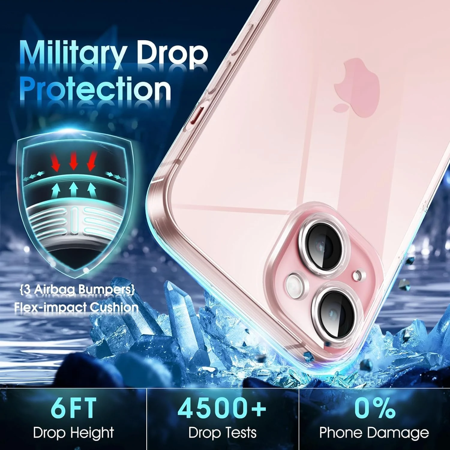DL3 MOBILAK Camera Protective Case Compatible with iPhone Case Transparent, Mobile Phone Case iPhone Thin Soft Silicone Anti-Yellow Protective Case - Clear