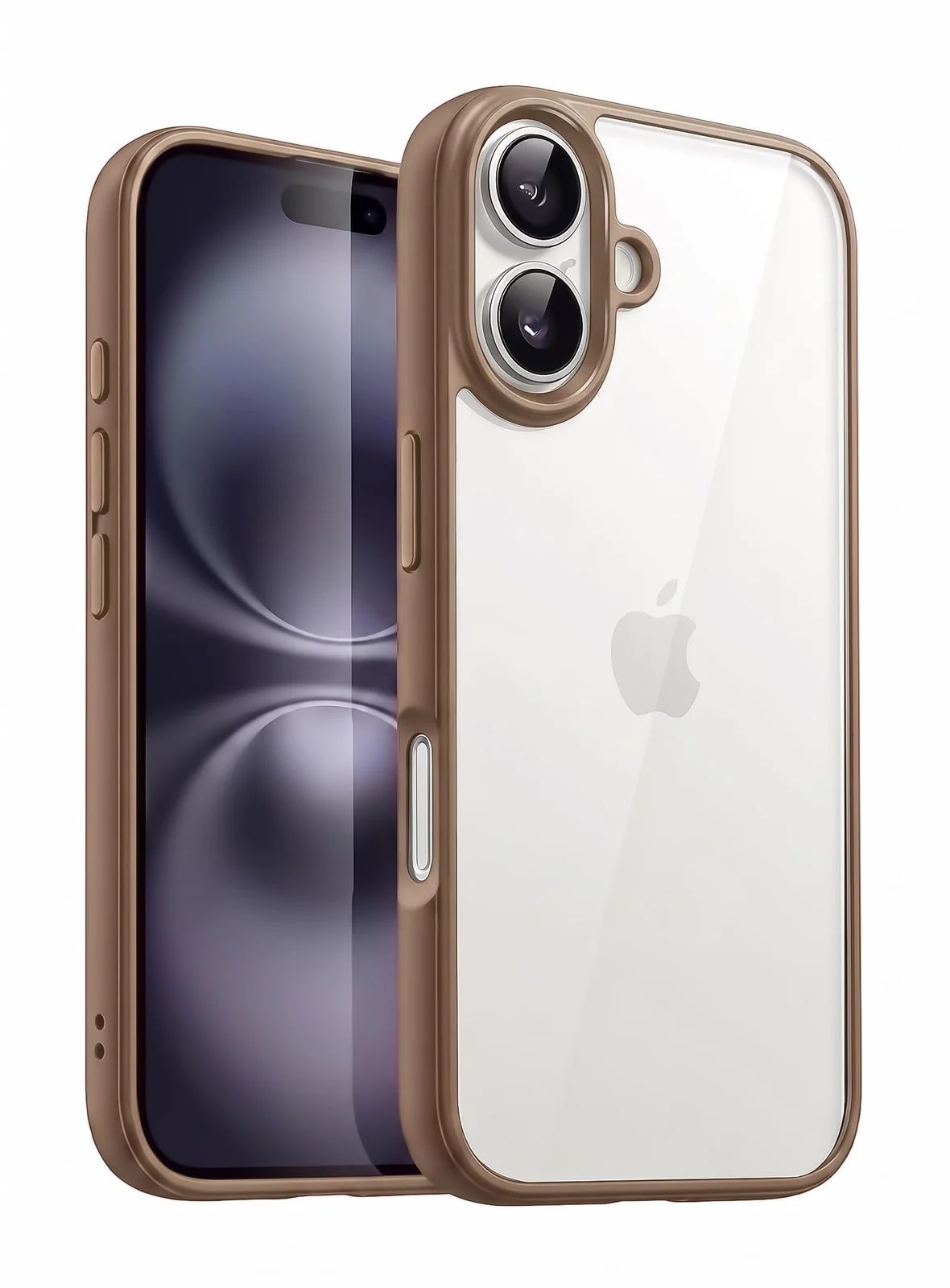 DL3 Mobilak Clear TPU Case for iPhone 17 6.3-Inch, Supports wireless charging, Shock-absorbing protection, Anti-fingerprint finish - Desert Brown