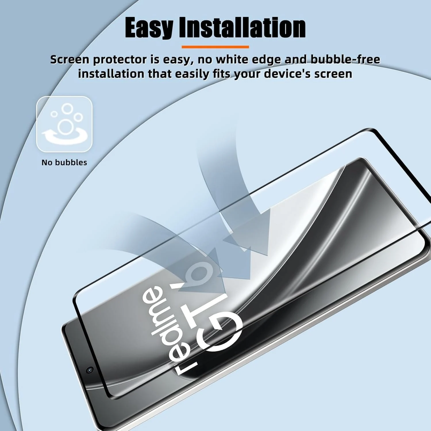 DL3 Mobilak Screen Protector for realme GT 6/realme GT 6T, Tempered Glass Screen Saver Premium HD Protective, Scratch Resistant, NO-Bubble, 9H Hardness, Full Coverage Film - Clear