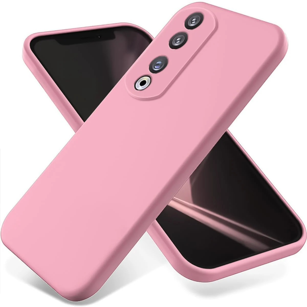 DL3 Mobilak Honor 90 Case, Soft Flexible Silicone Gel Rubber Bumper Cover, Full Body Shockproof Protective Phone Case - Pink