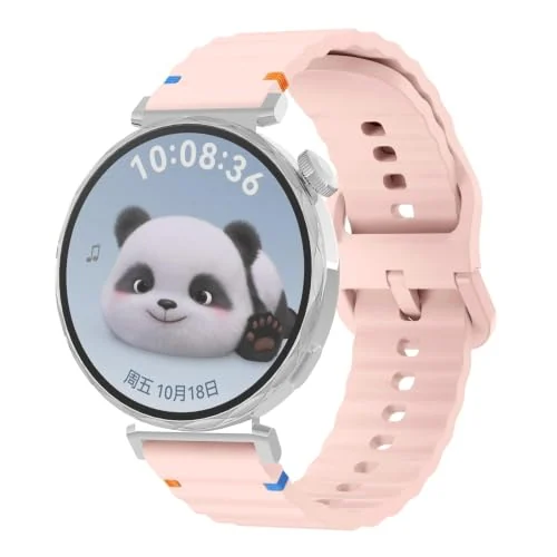 18MM Silicone Wave Band Replacement Strap for Huawei Watch GT 6/5/4 41MM, GT 5 Pro 42MM - Sports Wristband for Garmin Venu 4 41MM/3S/2S, Forerunner 265S/255S, vivoactive 4S, vivomove 3S - Pink