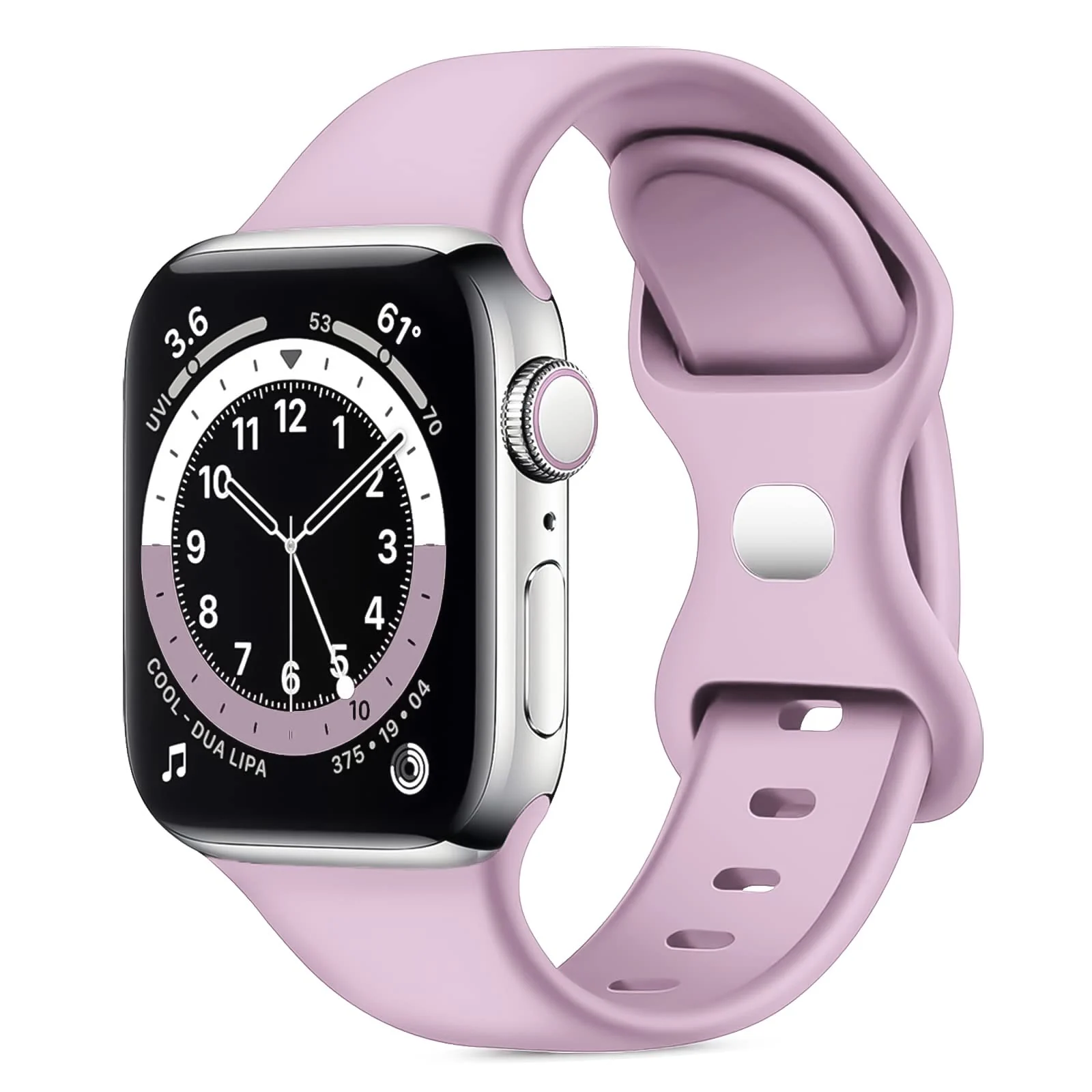 DL3 Mobilak Bands Compatible with Apple Watch Ultra 49mm 45mm 44mm 42mm 41mm 40mm 38mm, Replacement Soft Silicone Strap for iWatch Ultra Series 9/8/7/6/5/4/3/2/1 (42MM/44MM/45MM/49MM) - lavender Purple